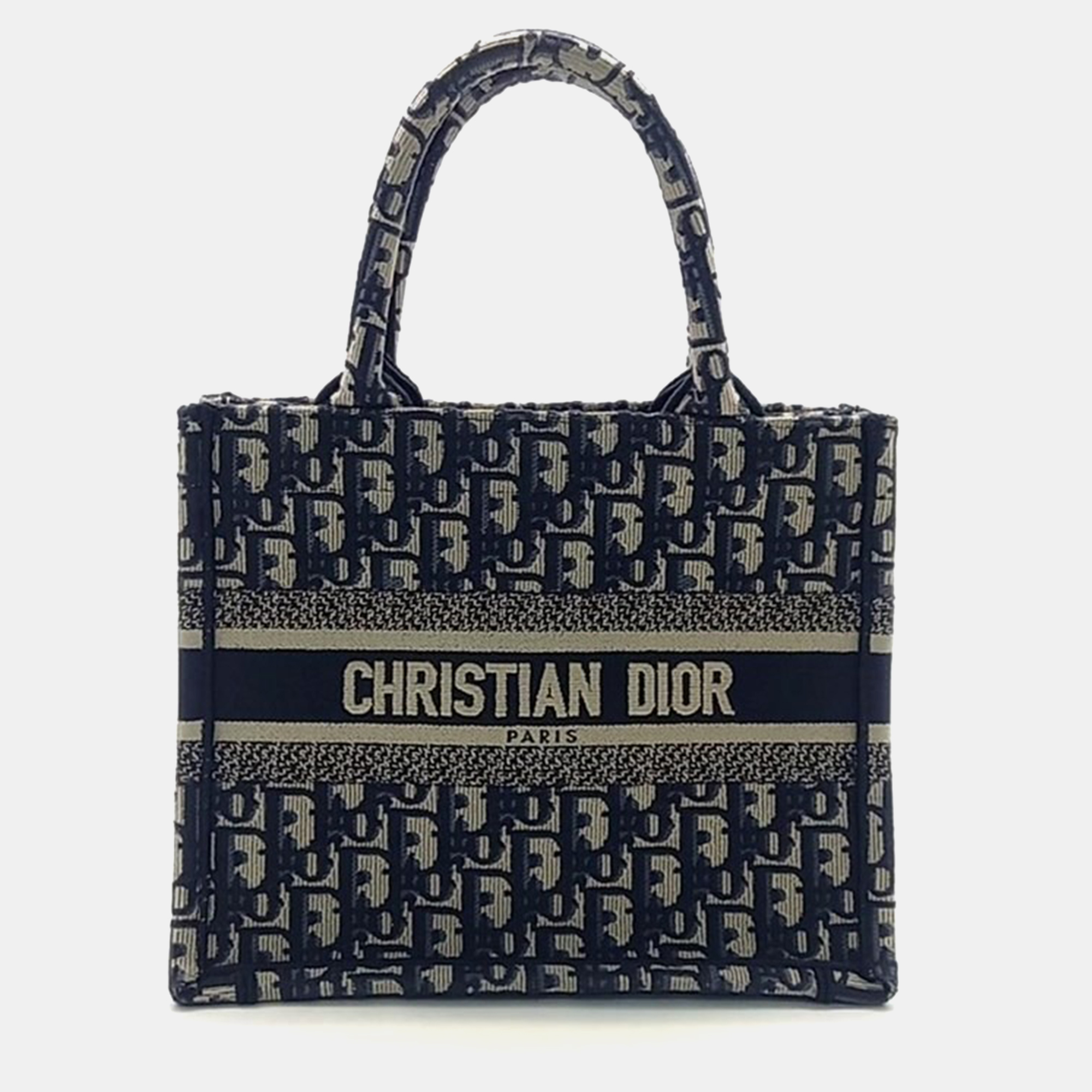 Pre-owned Dior Christian  Book Tote Bag 26 In Navy Blue