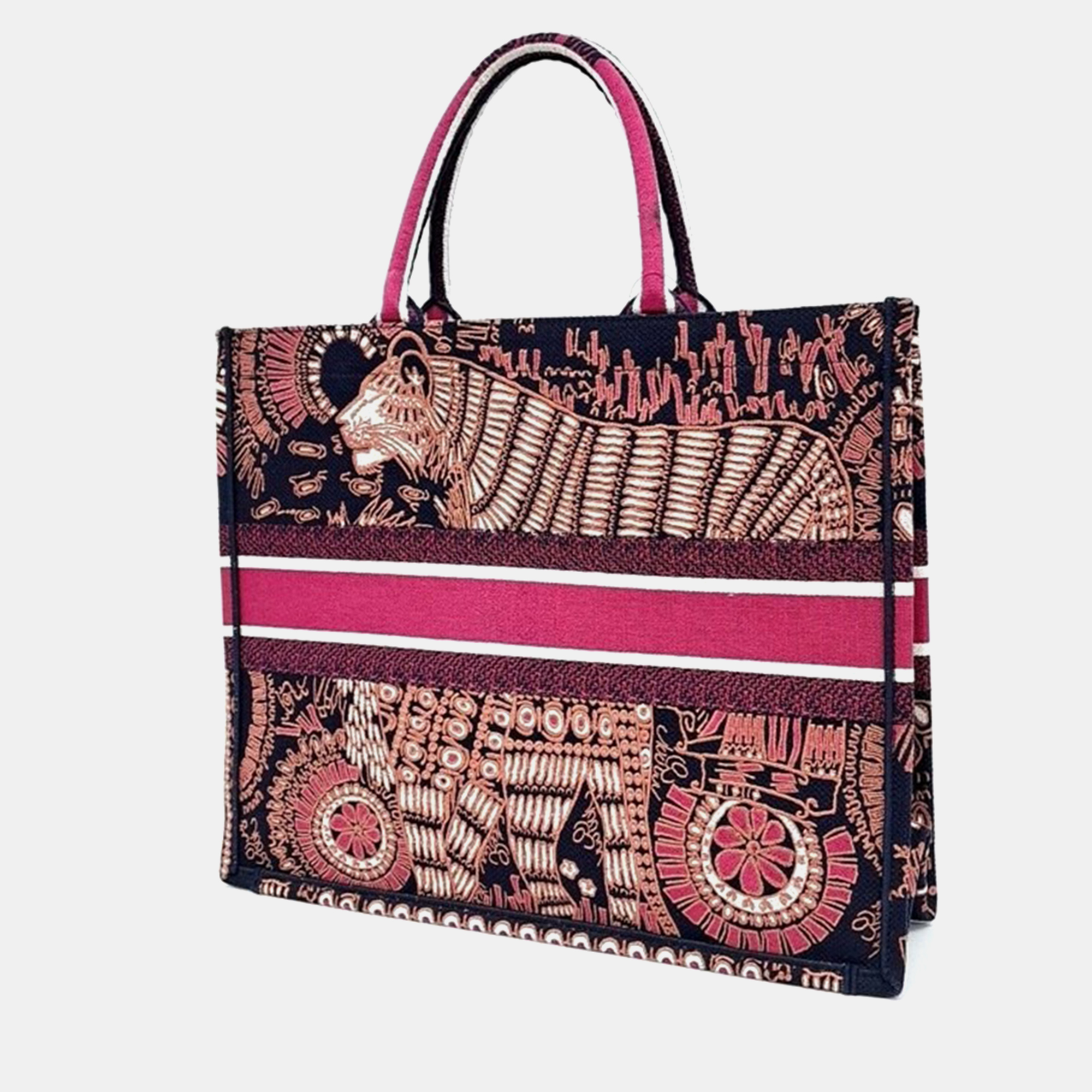 Christian Dior Multicolor Canvas Book Tote Bag 