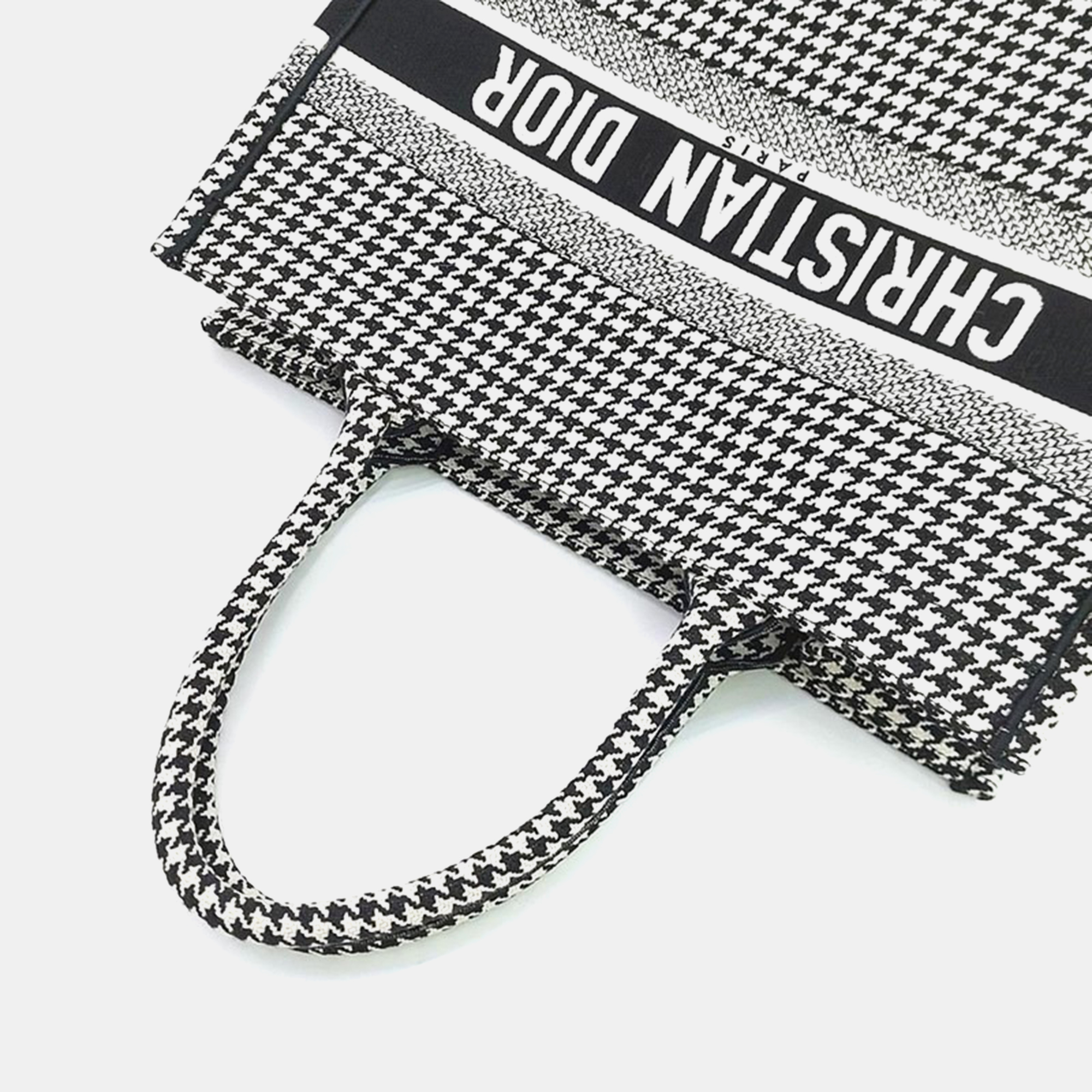 Christian Dior Black/White Canvas Book Tote Bag 
