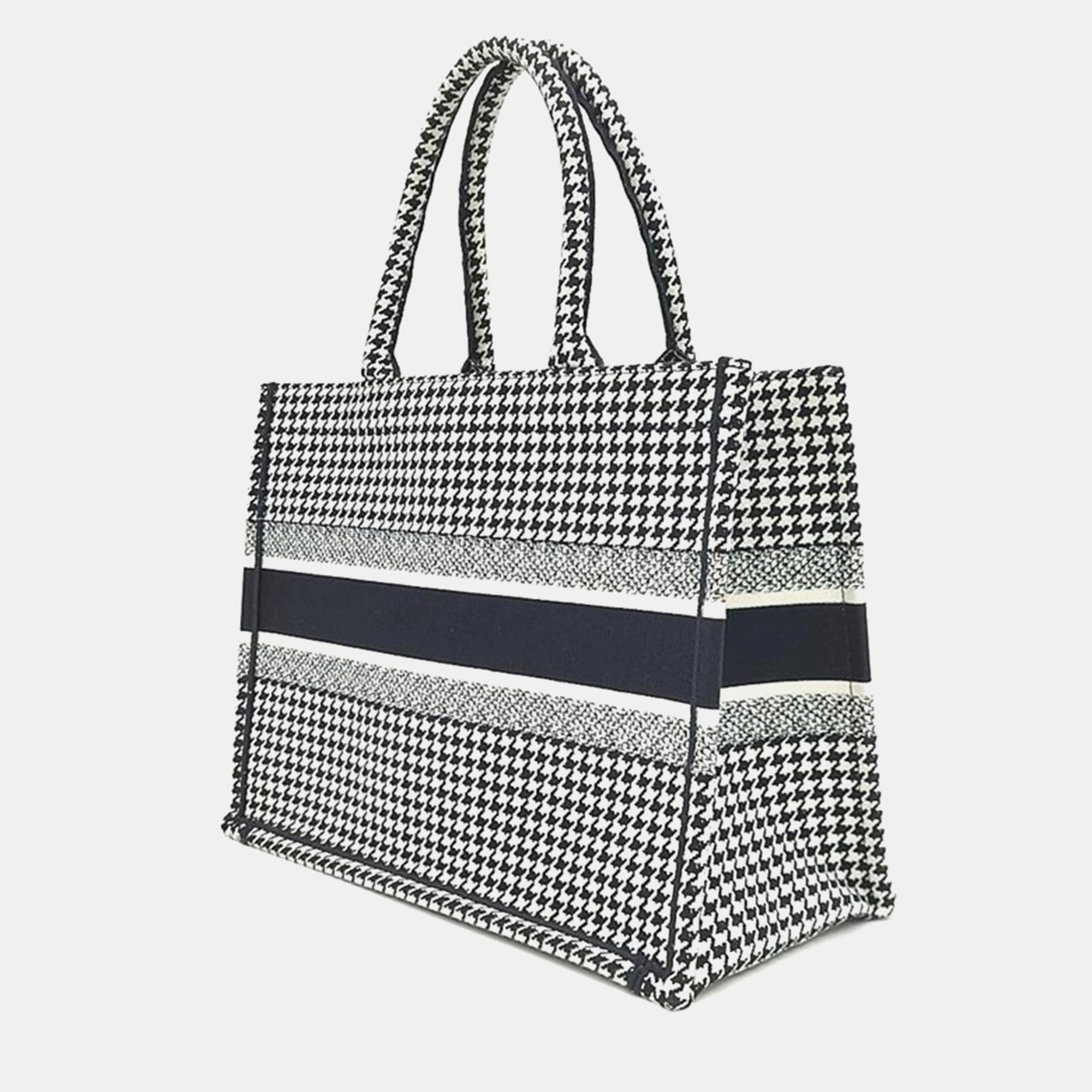 Christian Dior Black/White Canvas Book Tote Bag 