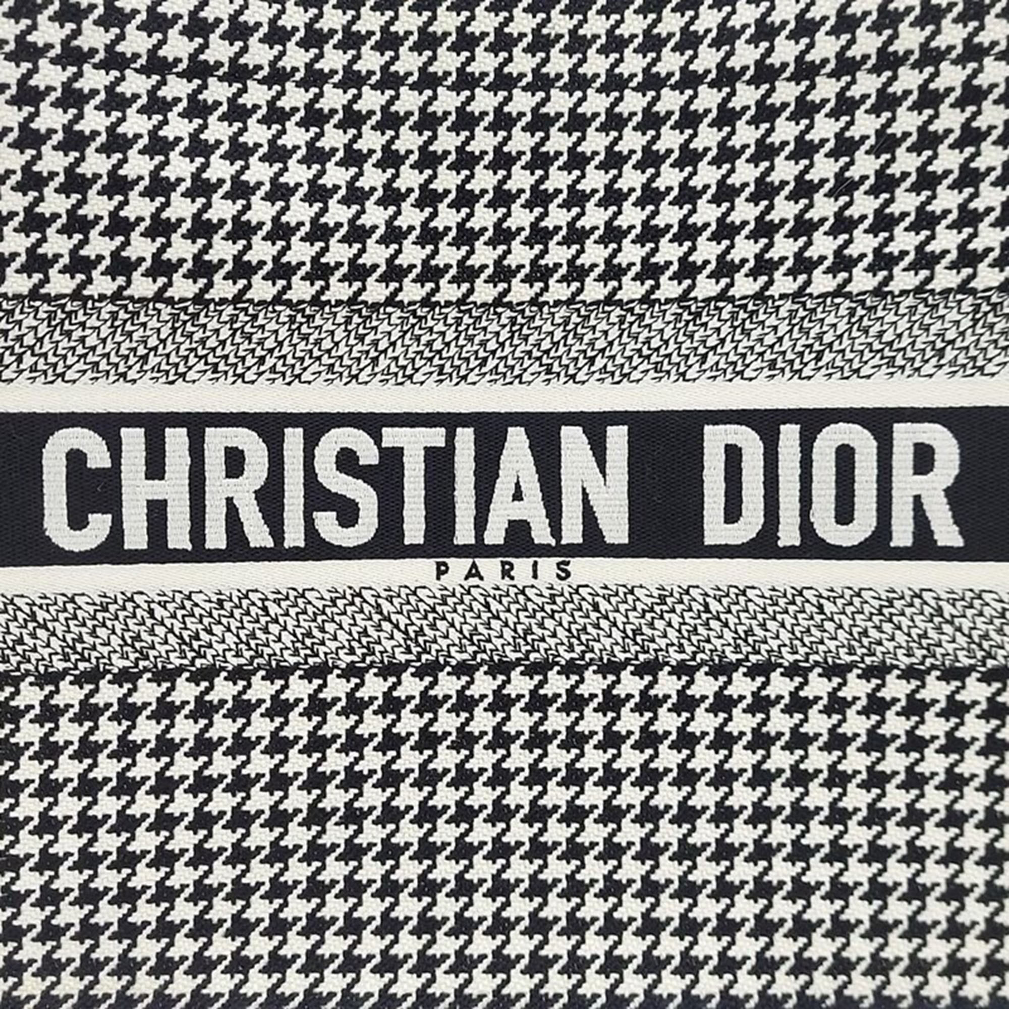 Christian Dior Black/White Canvas Book Tote Bag 