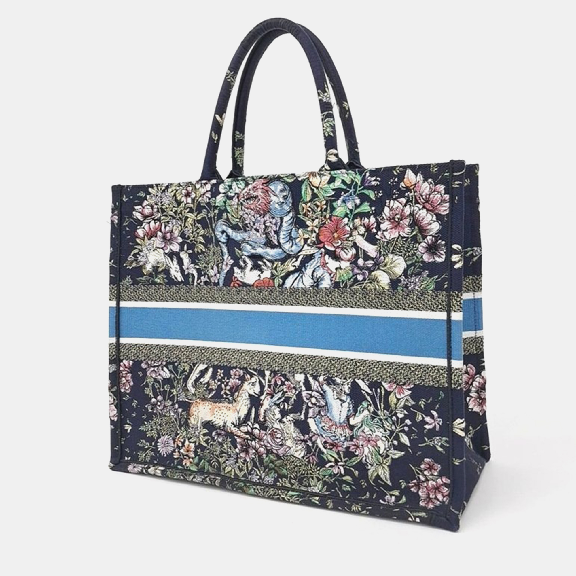 Dior Multicolor Canvas Book Tote Bag 