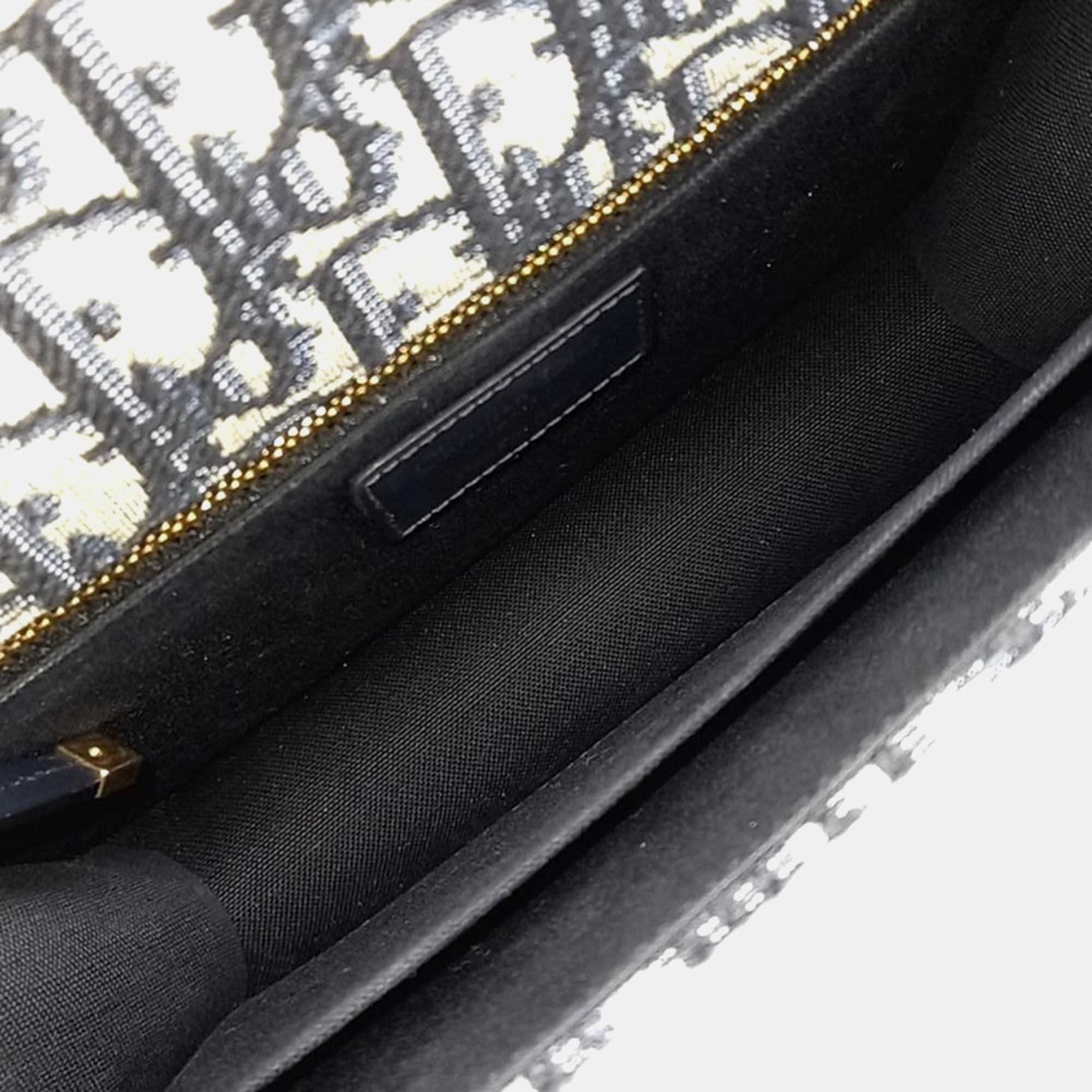 Dior Navy Blue/Beige Oblique Canvas 30 Montaigne Shoulder Bag 