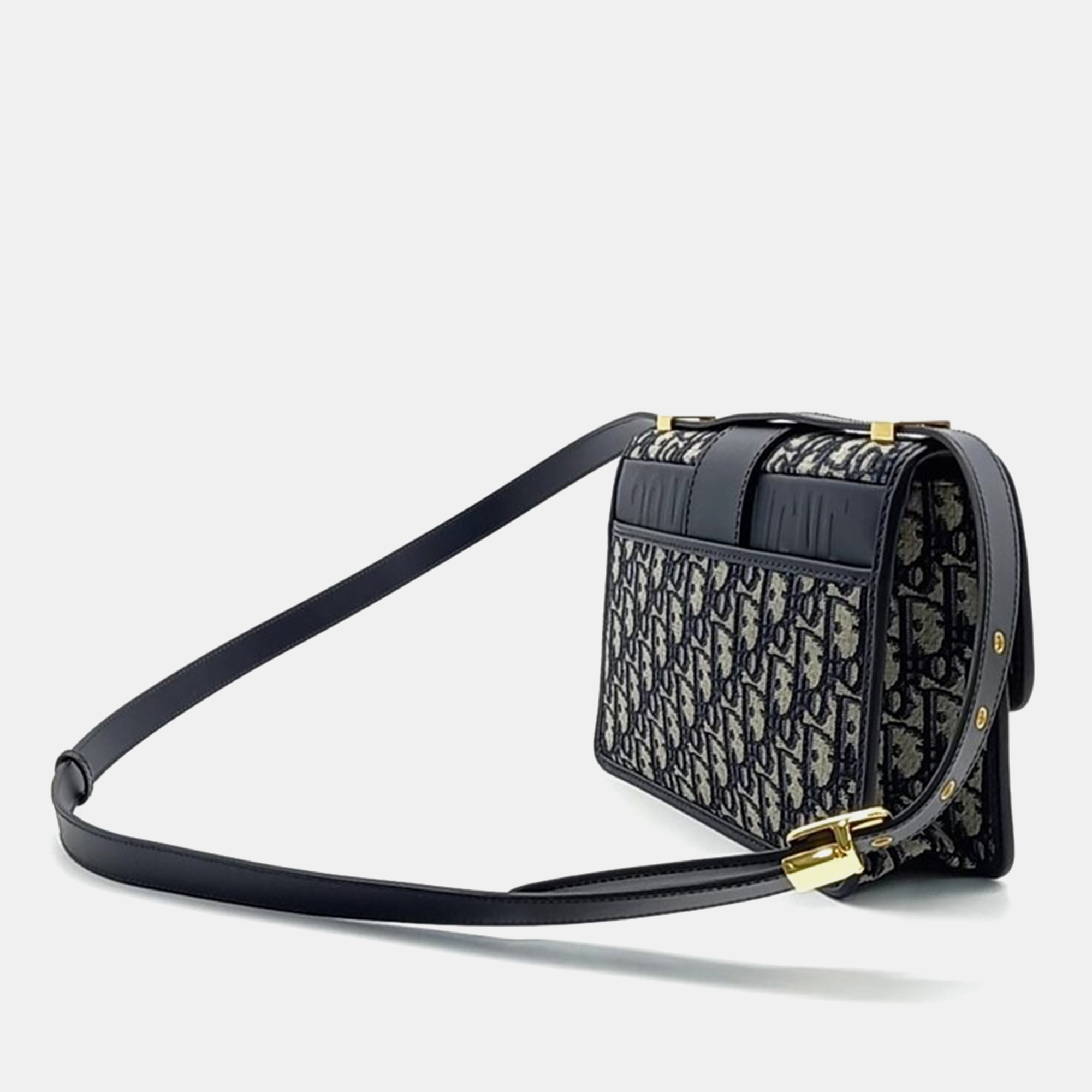 Dior Navy Blue/Beige Oblique Canvas 30 Montaigne Shoulder Bag 
