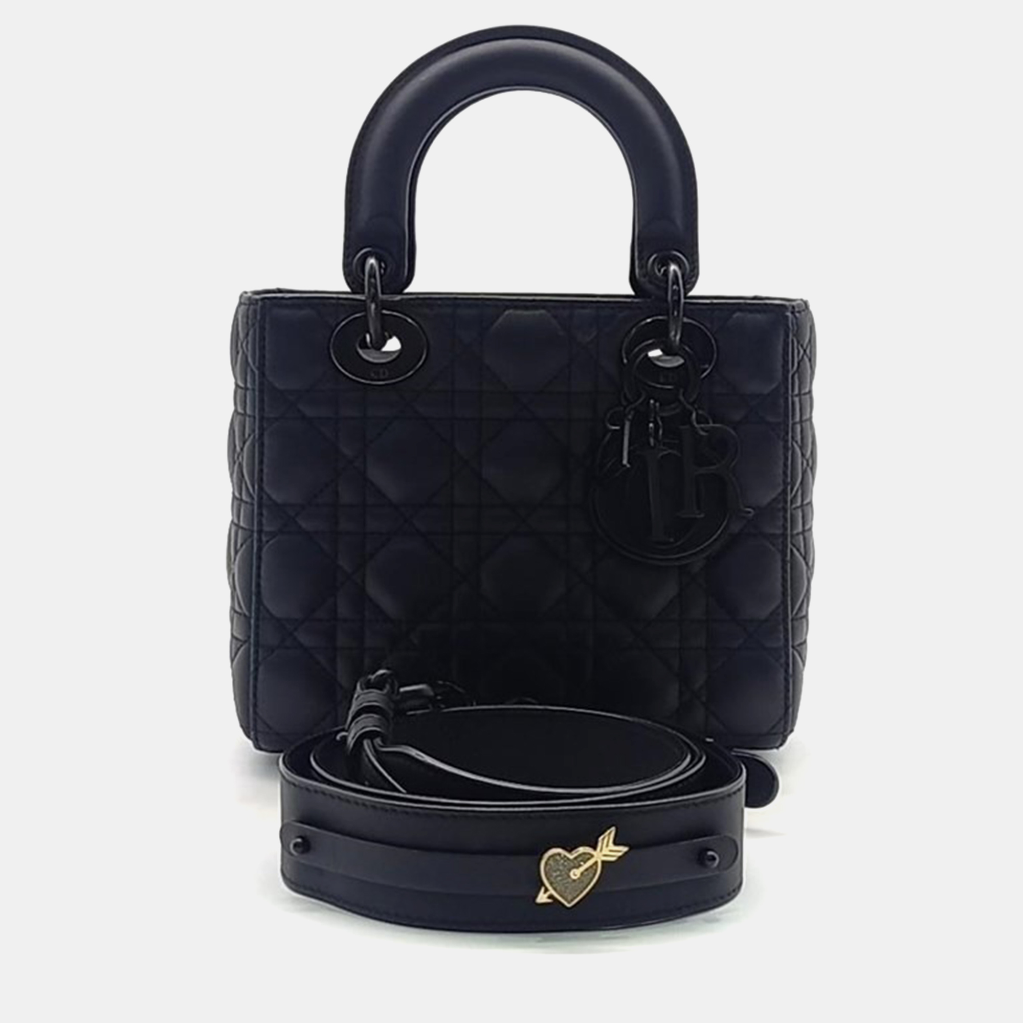 

Dior Black Ultramatte Leather Small Lady Dior Tote Bag