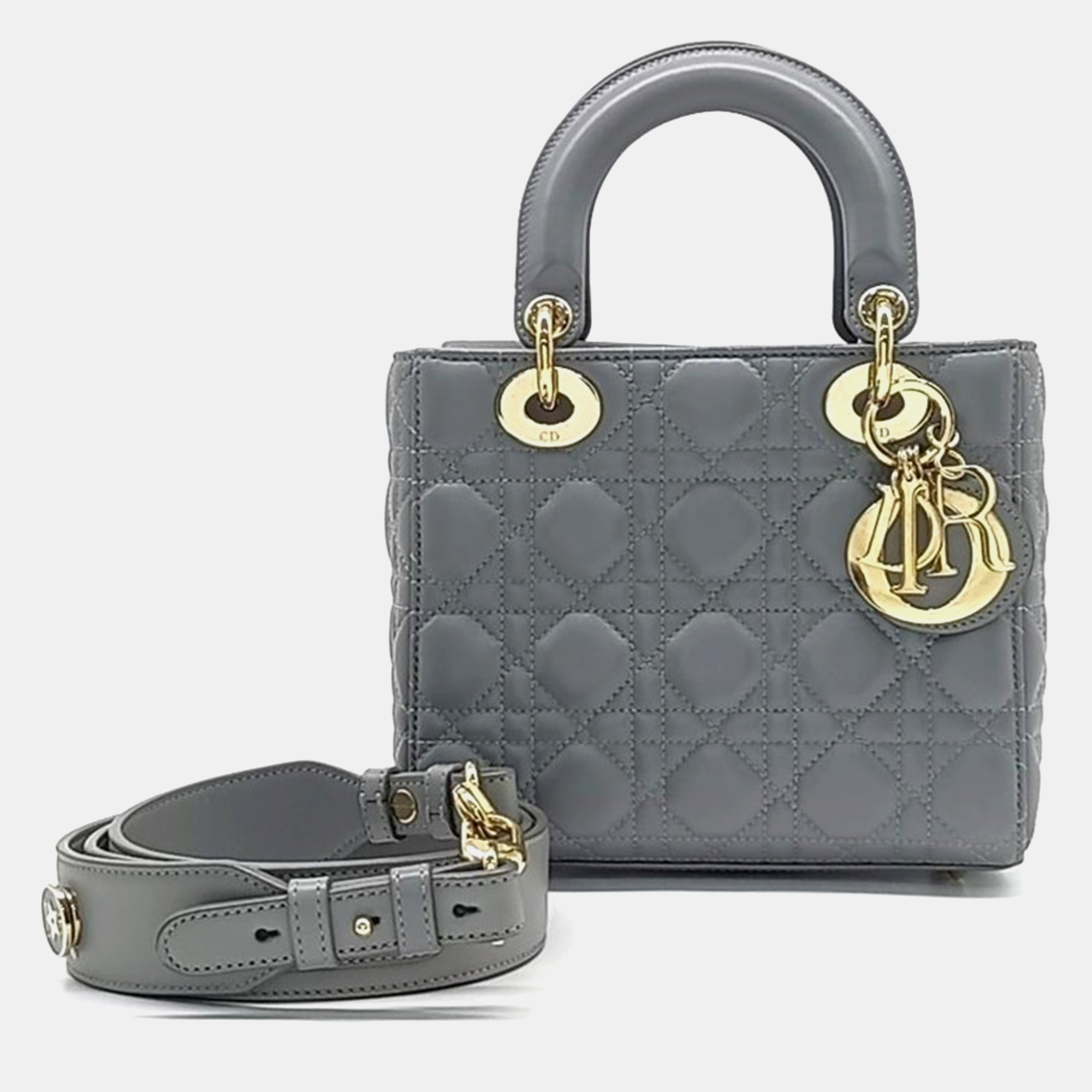 

Christian Dior Cannage Small Lady Bag, Grey