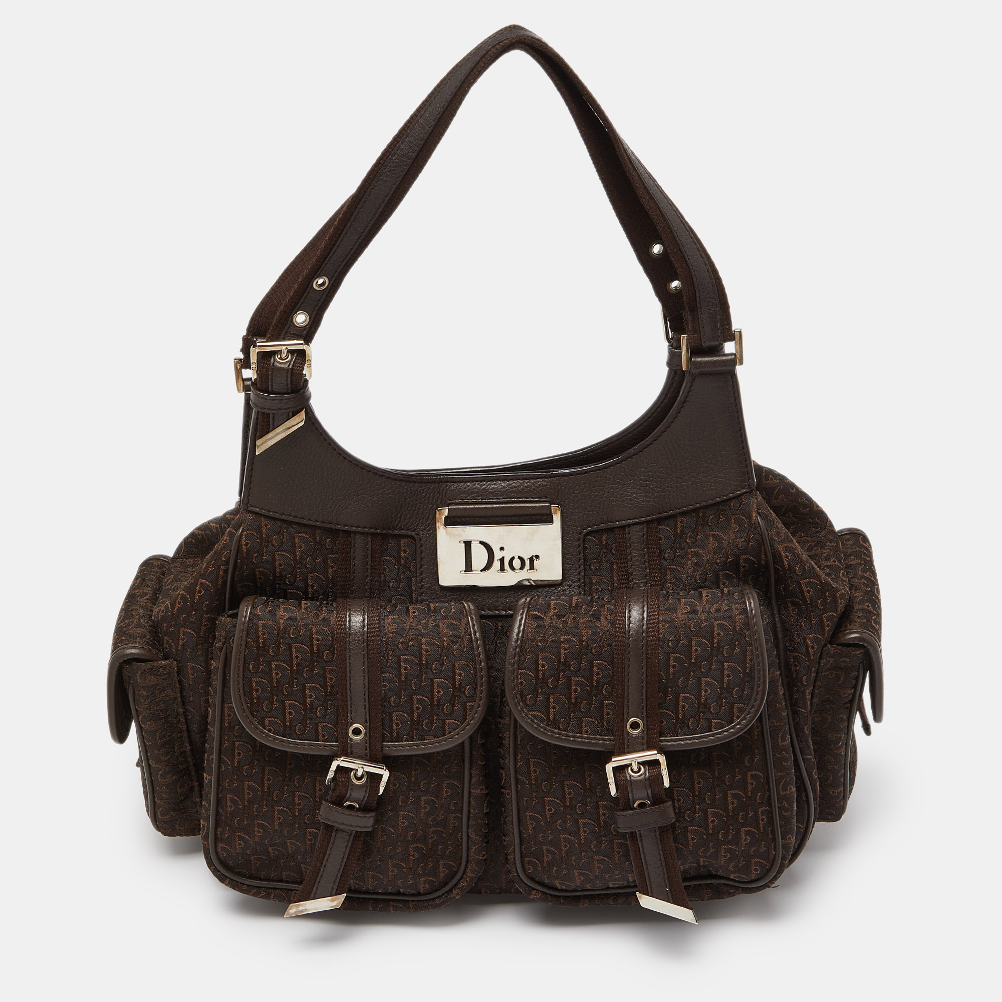 

Dior Brown Diorissimo Canvas and Leather Multi Pocket Shoulder Bag