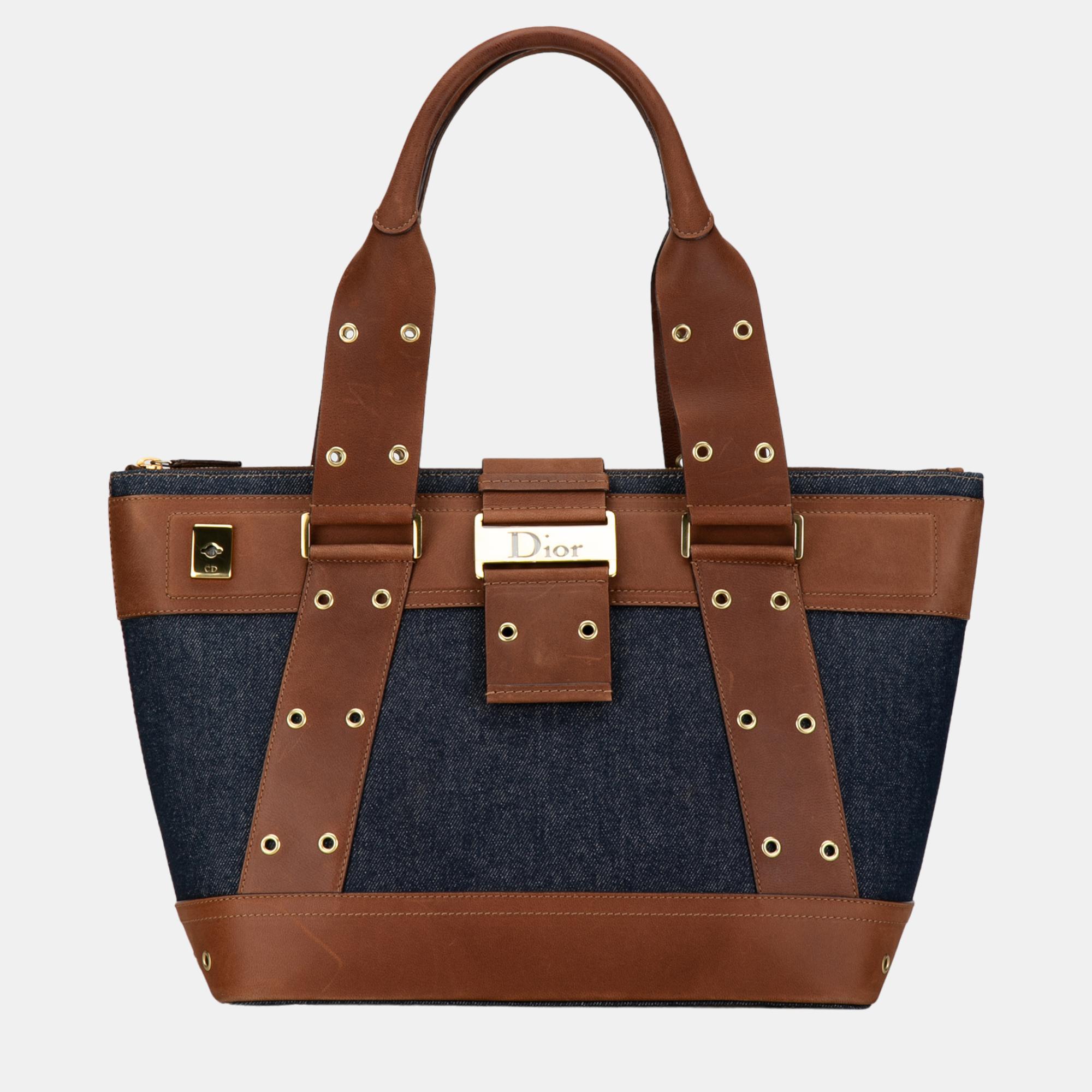 

Dior Blue/Brown Denim Street Chic Tote
