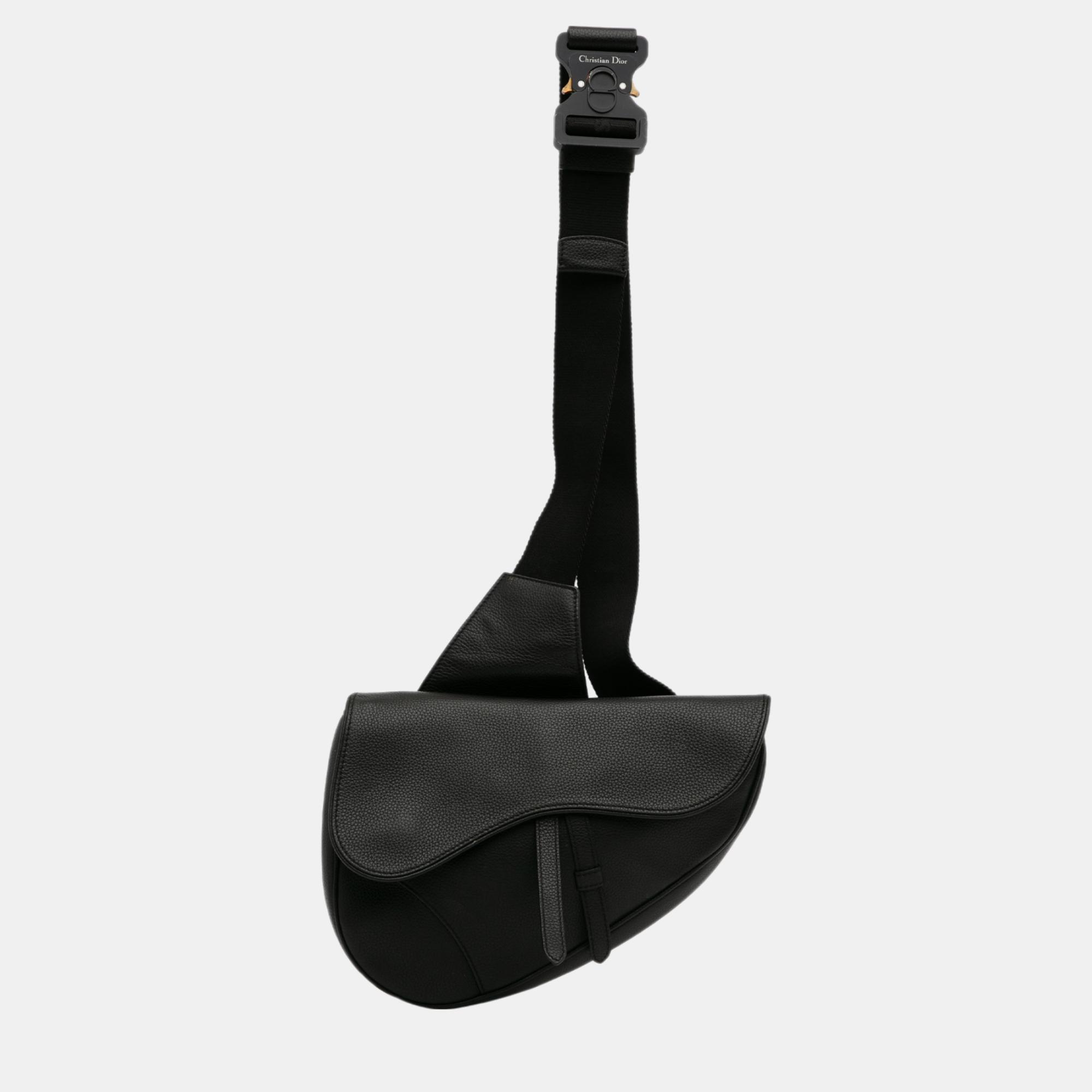 

Dior Black Leather Saddle Crossbody Bag