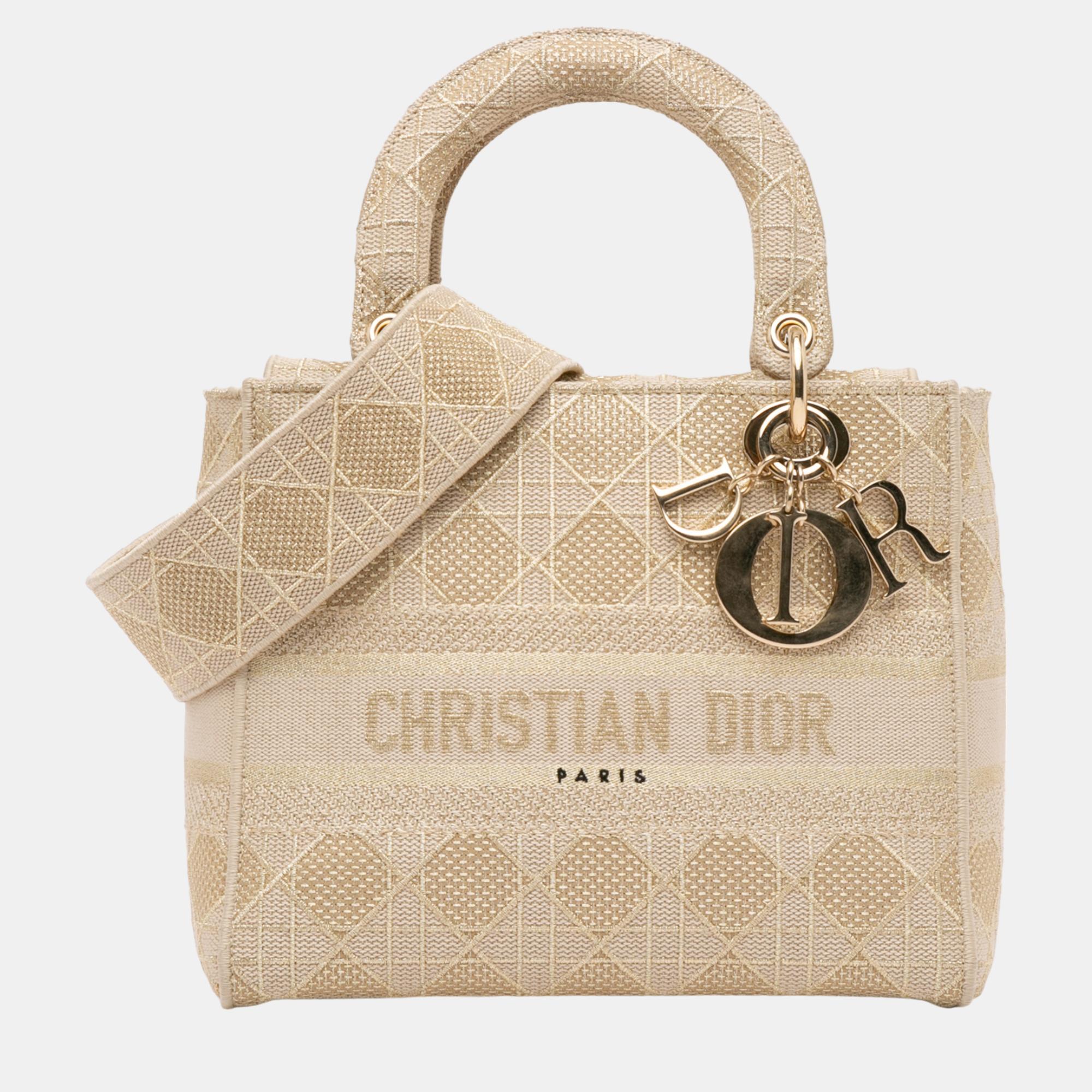 

Dior Beige Medium Cannage Lady D-Lite