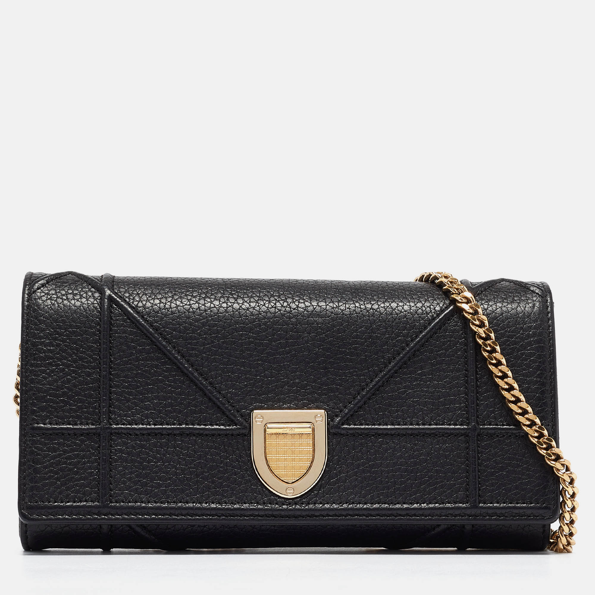 

Dior Black Leather Diorama Wallet On Chain