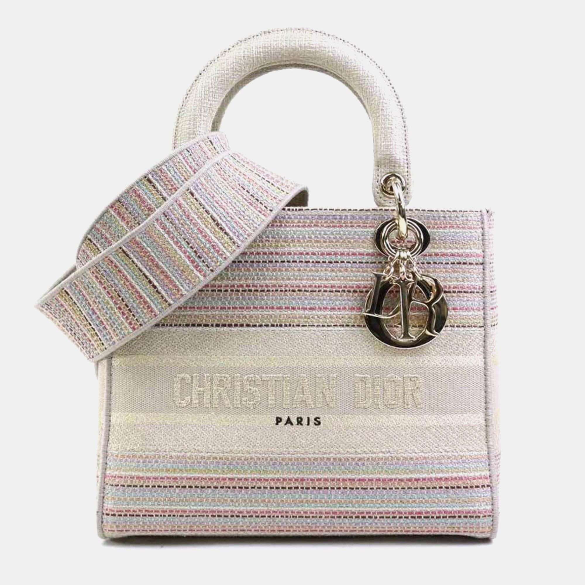 

Dior Multicolor Canvas Medium Lady D-Lite Tote Bag
