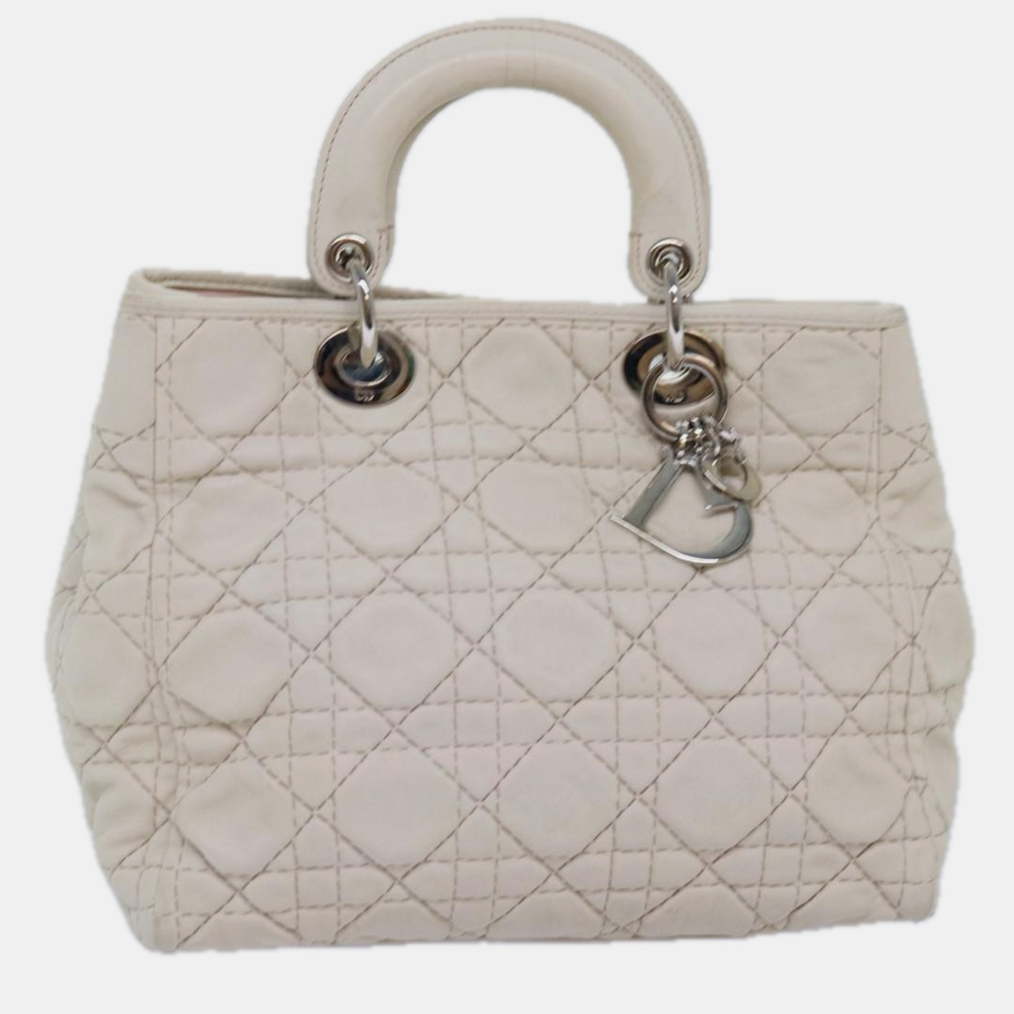 

Dior White Leather Lady Dior handbag