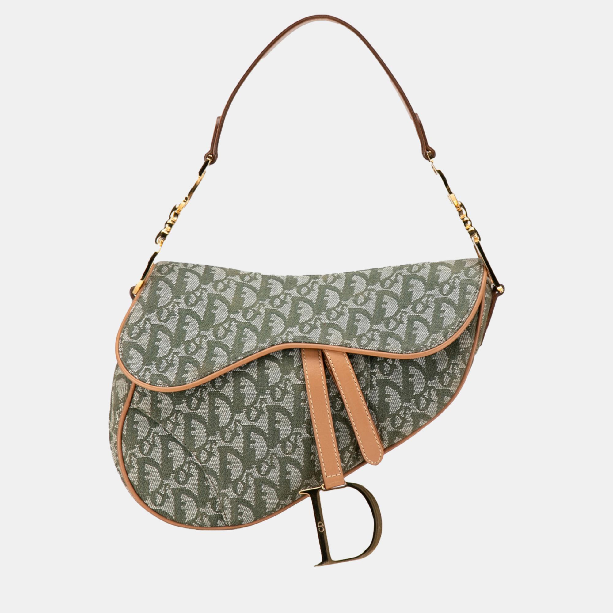 

Dior Green Oblique Canvas Saddle