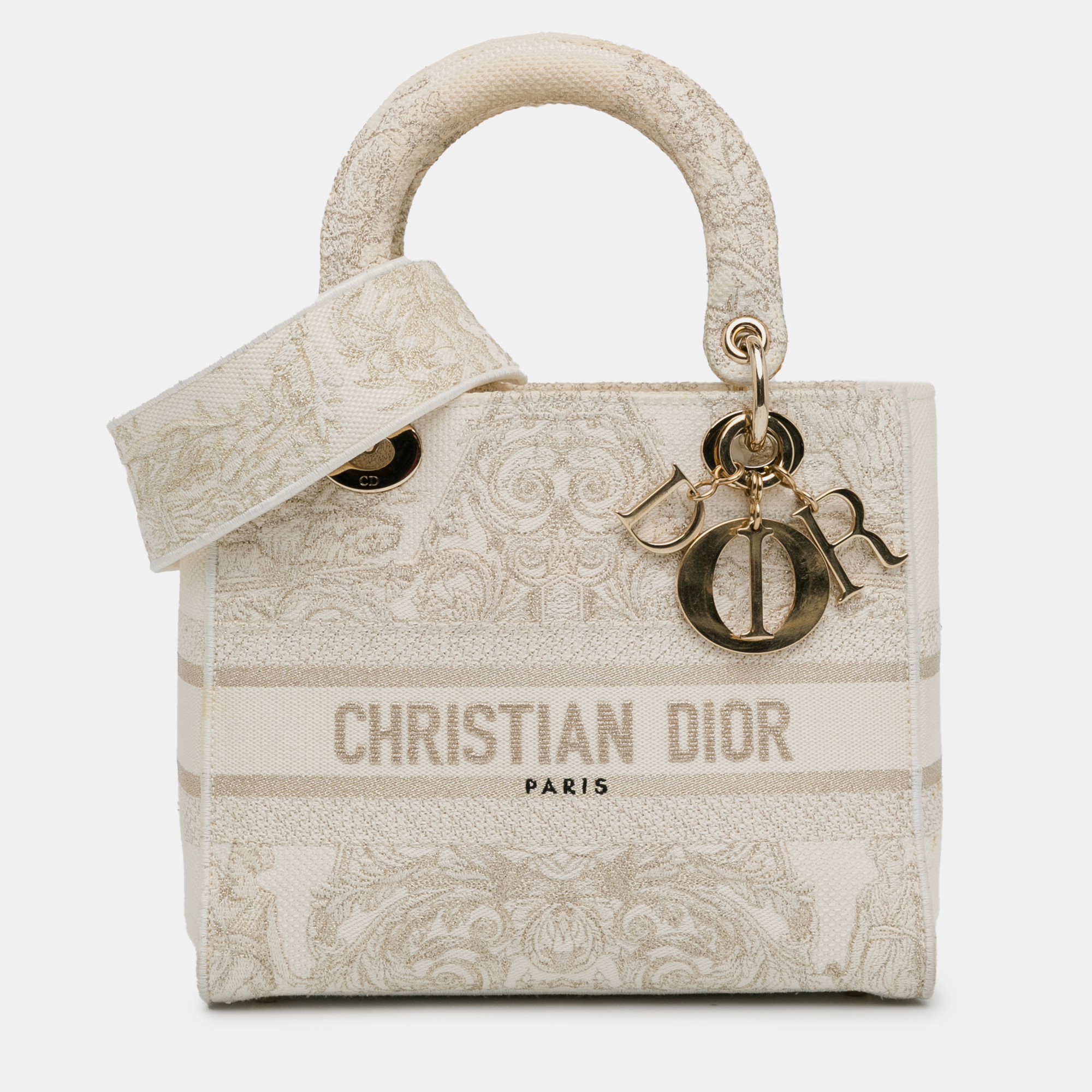 

Dior Medium Around The World Stella Lady D-Lite Bag, White