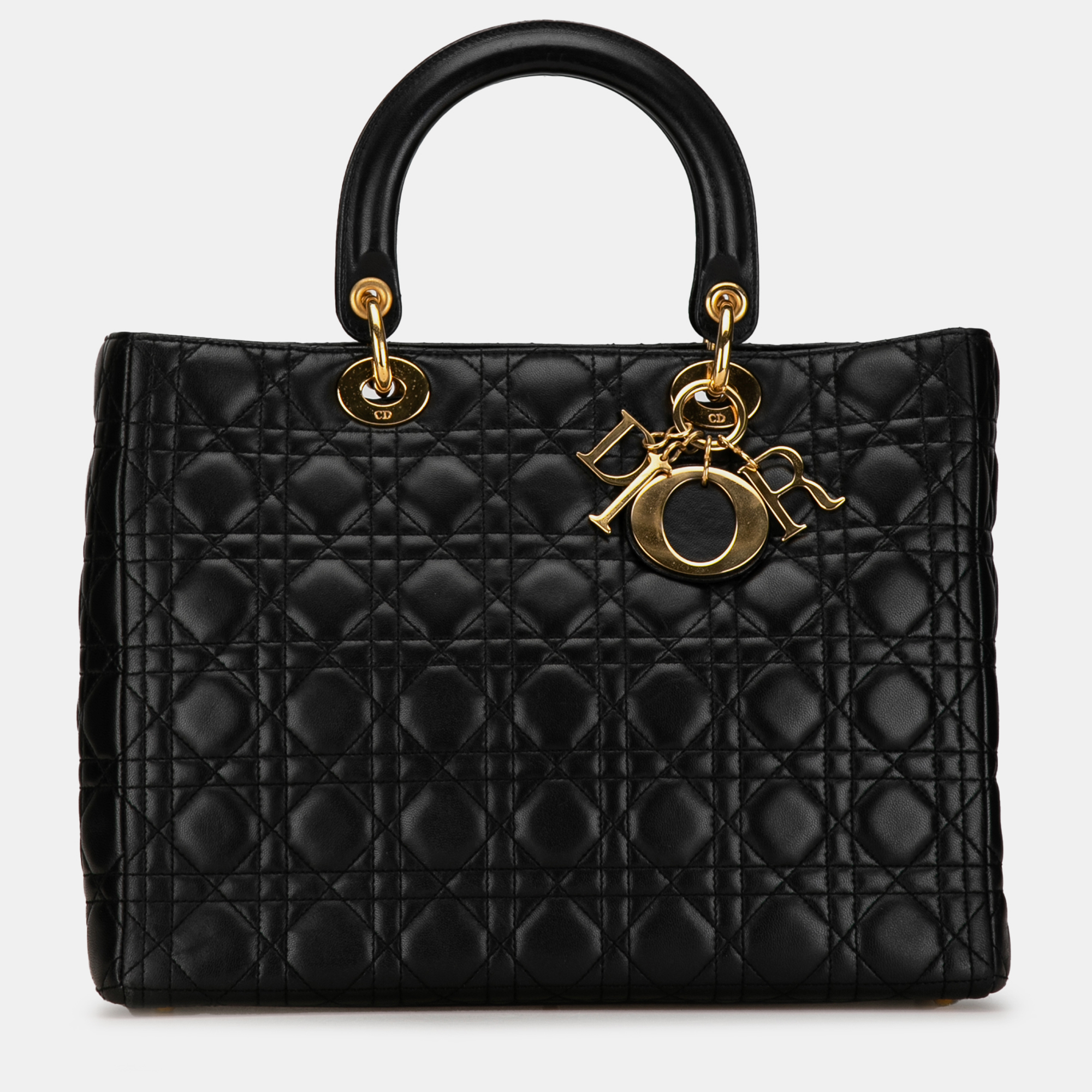 

Dior Large Lambskin Cannage Lady Dior Bag, Black