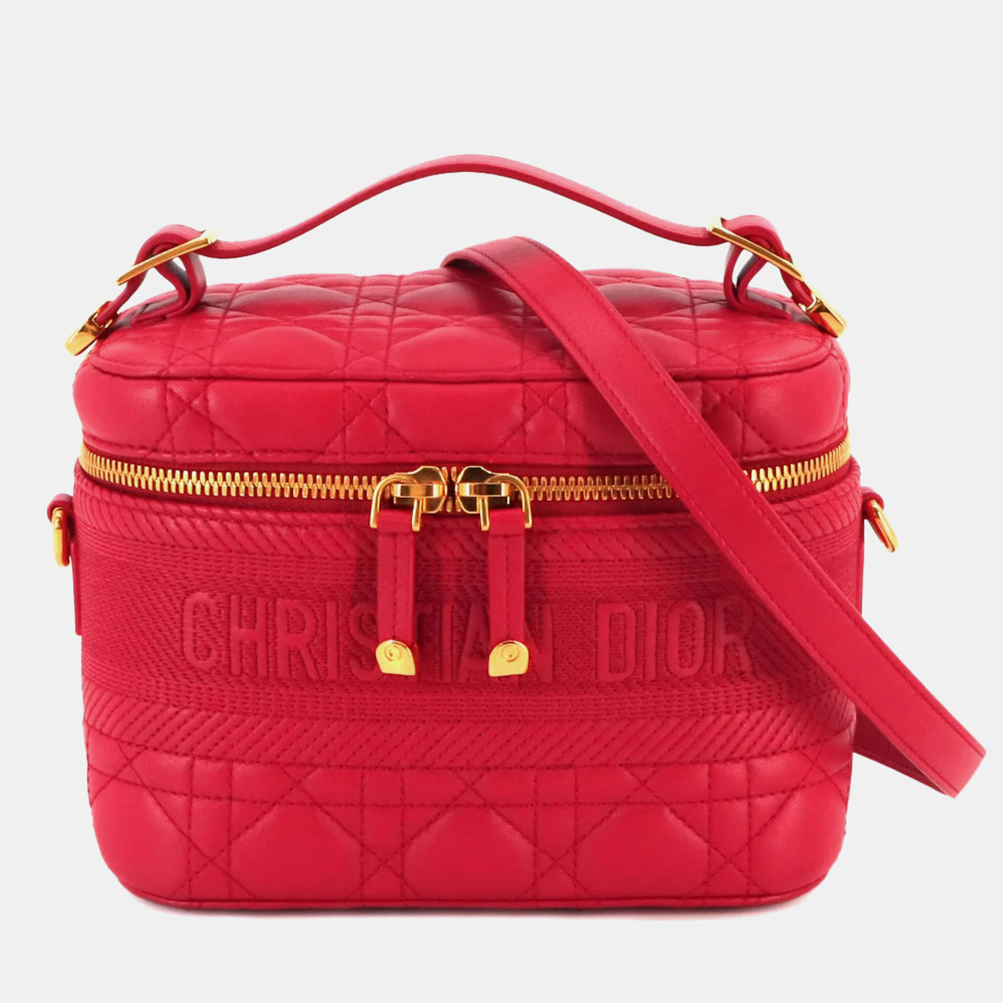 

Dior Red Leather Cannage Diortravel Vanity Case