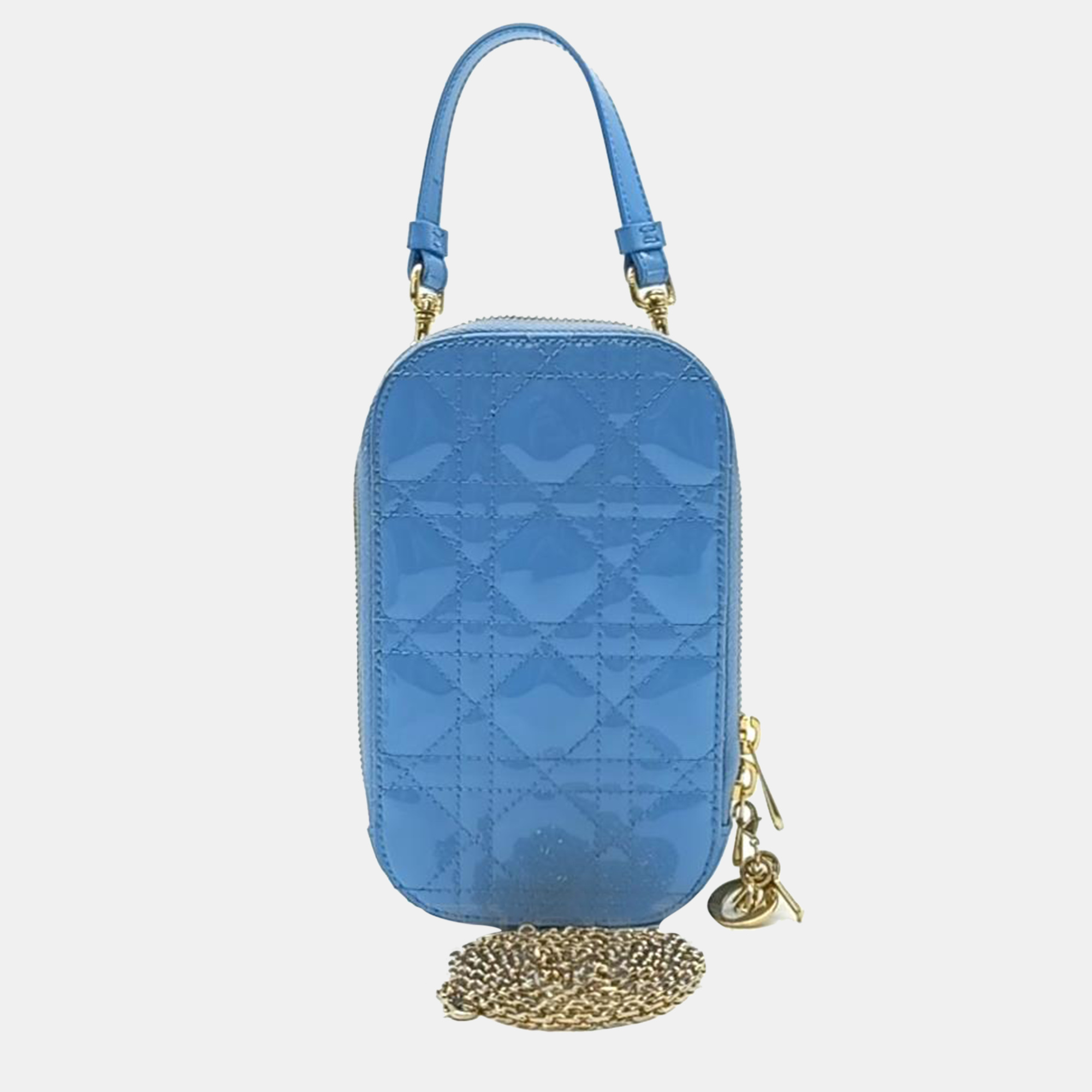 

Christian Dior Patent Phone Holder Crossbody Bag, Blue