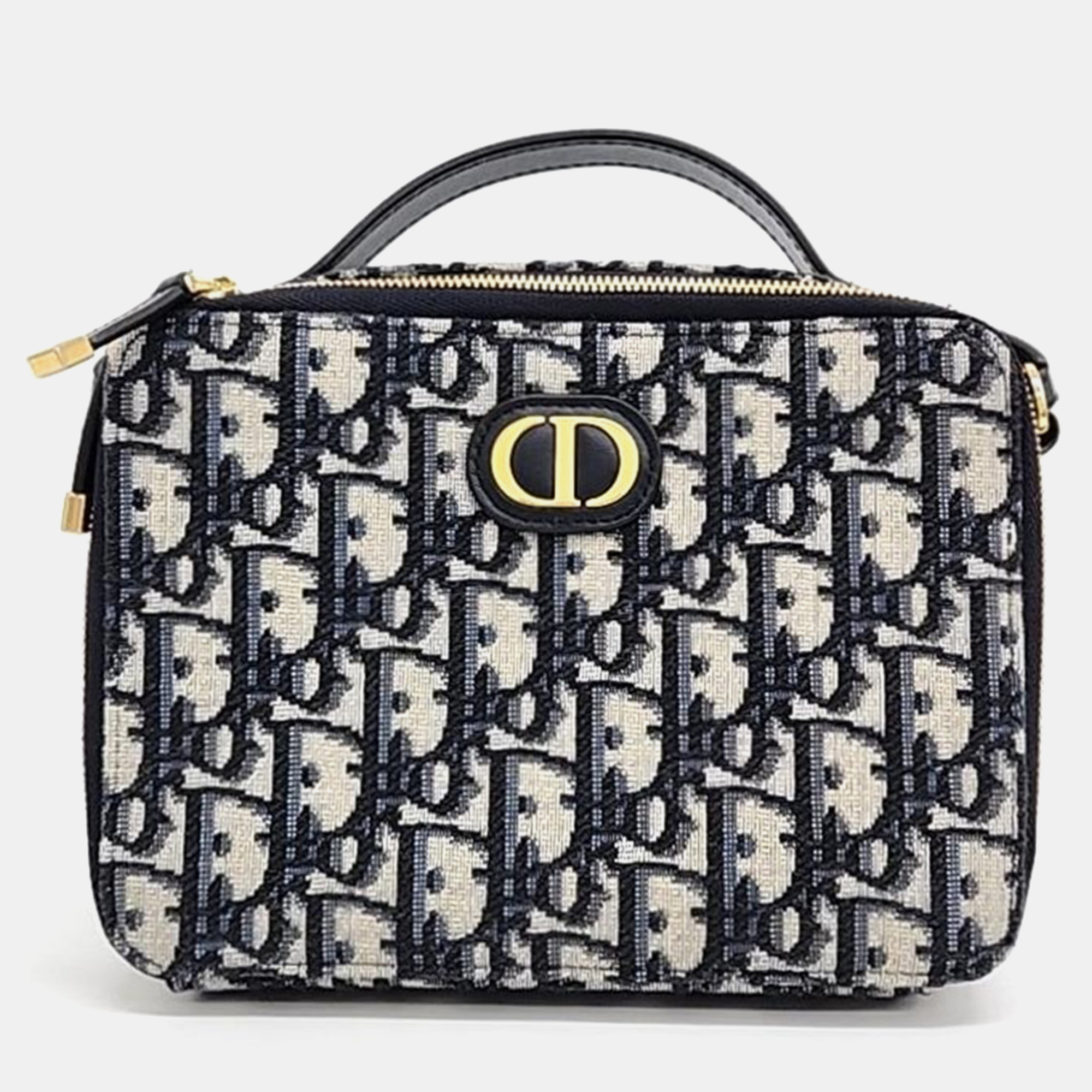 Pre-owned Dior Christian  Oblique 30 Montaine Box Bag In Navy Blue