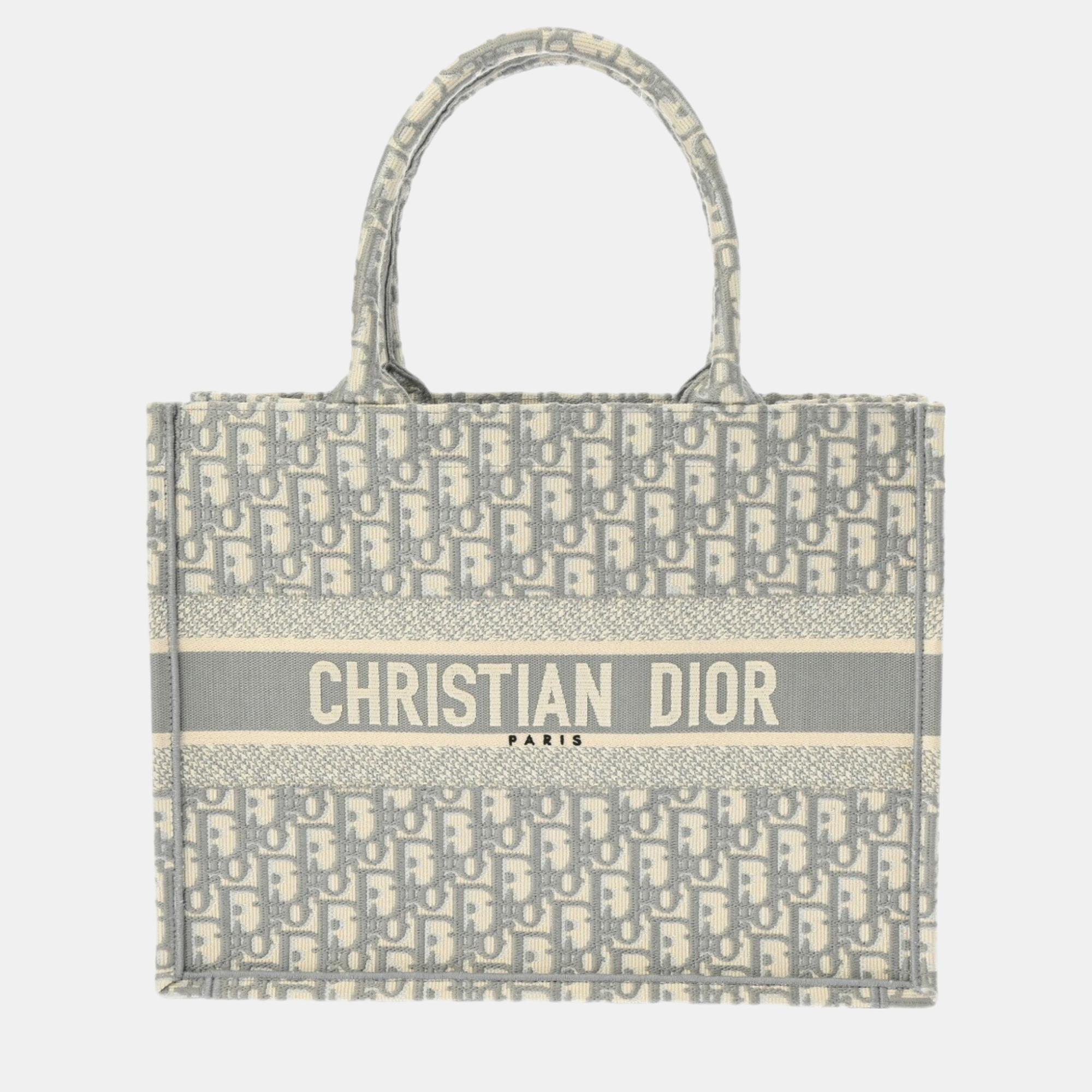 

Dior Gray Canvas Medium Book Tote Bag, Grey