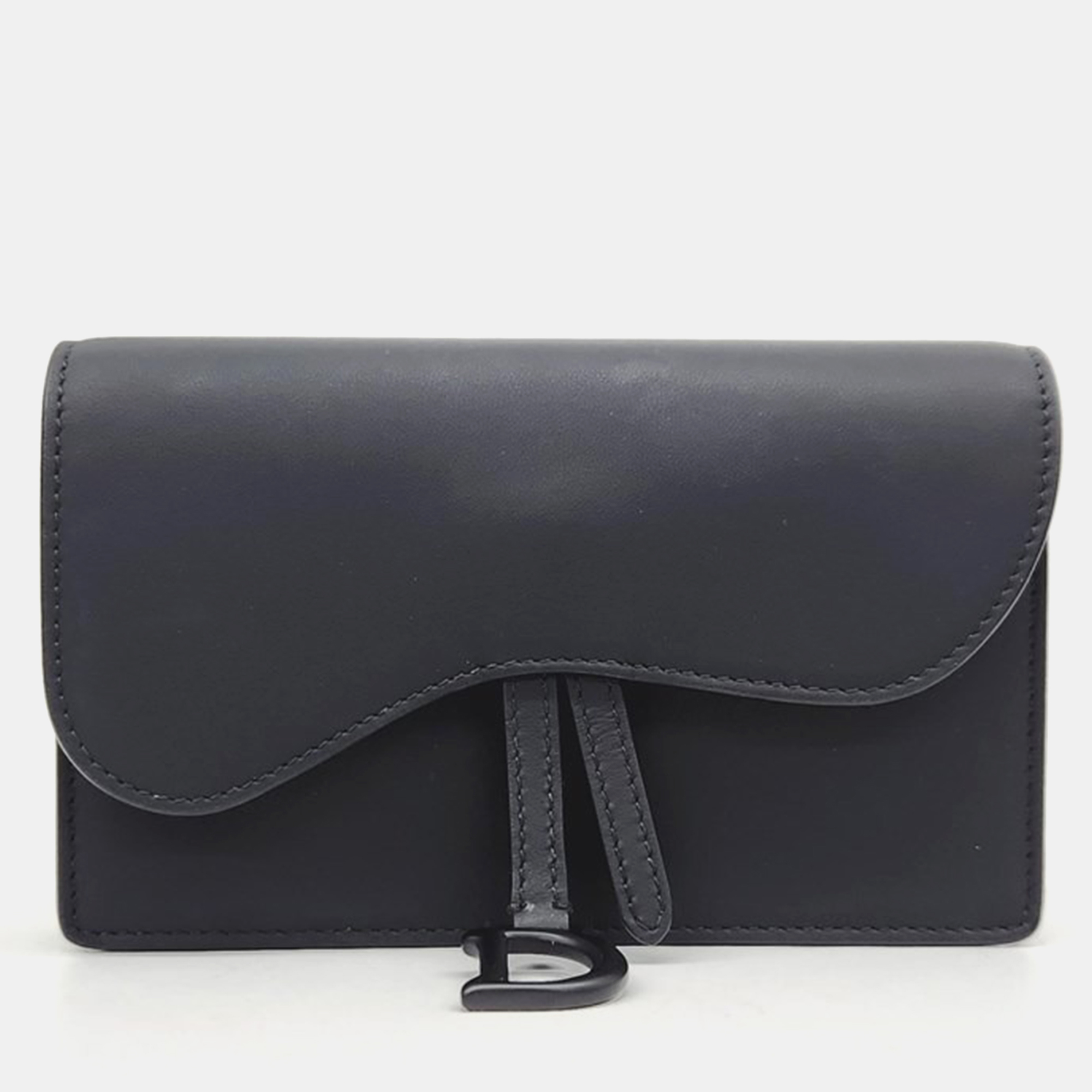 Pre-owned Dior Christian  Saddle Belt Bag In Black