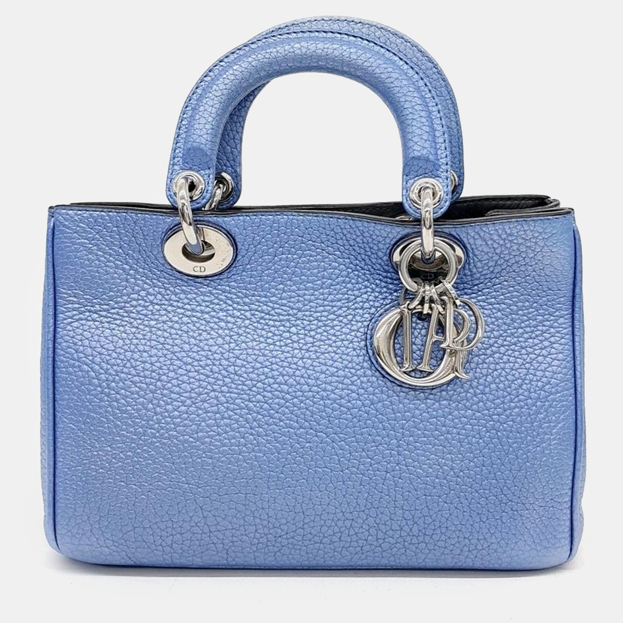 

Christian Dior Blue Grained Leather Diorissimo Mini Tote Bag