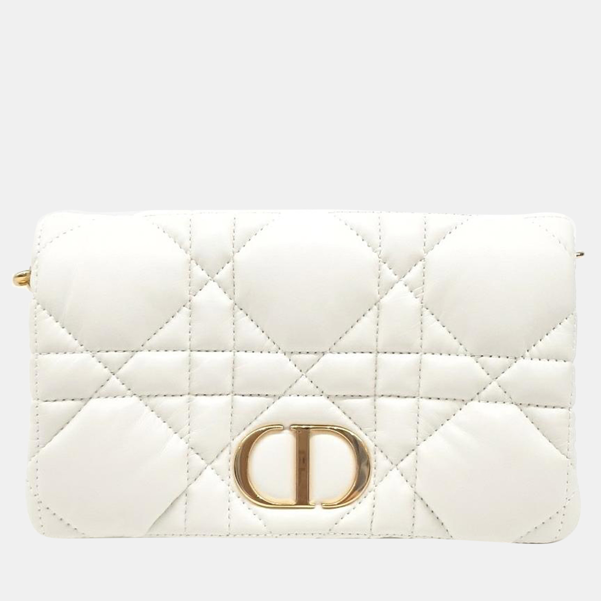 

Christian Dior Caro Pouch Bag, White