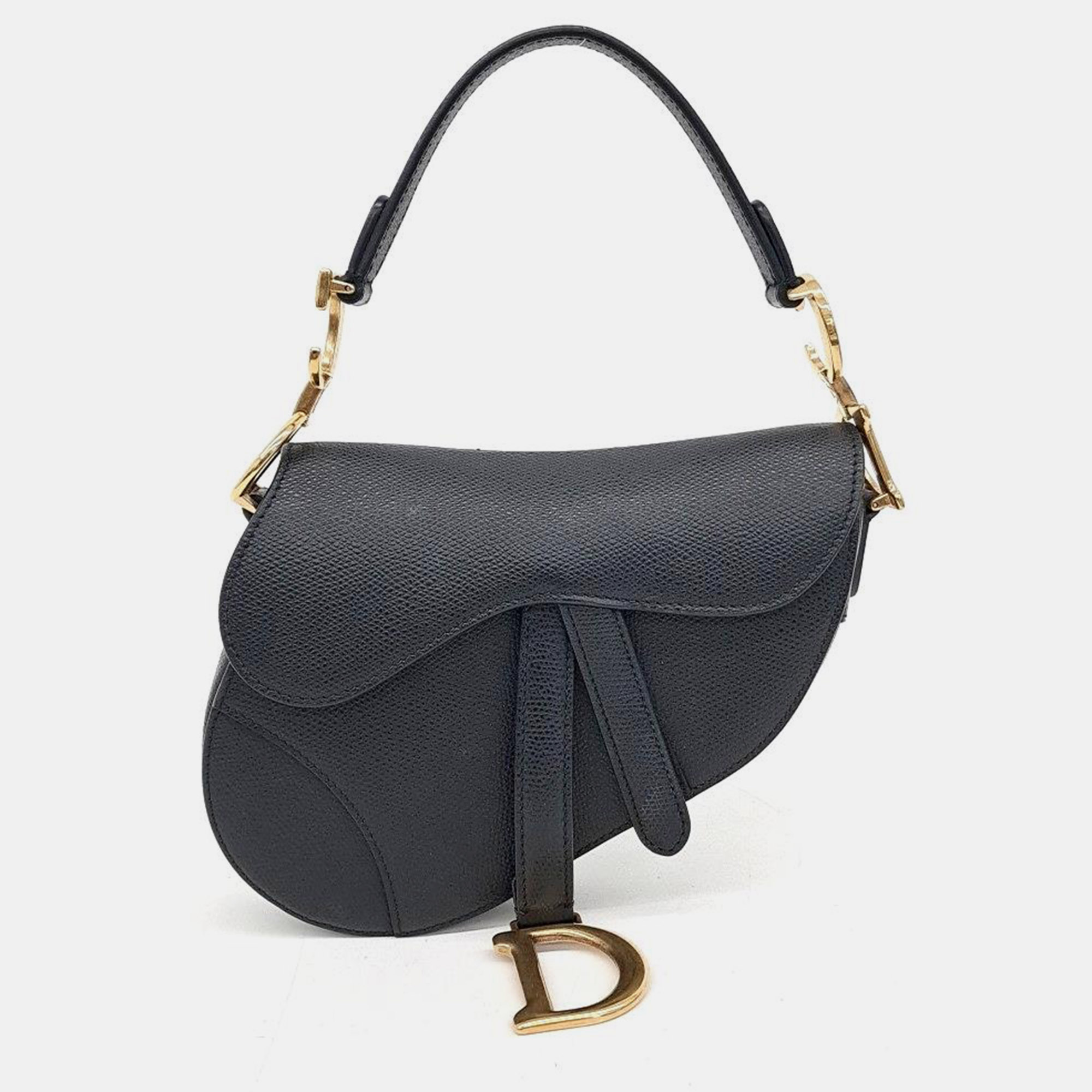 Pre-owned Dior Christian  Mini Saddle Bag In Black