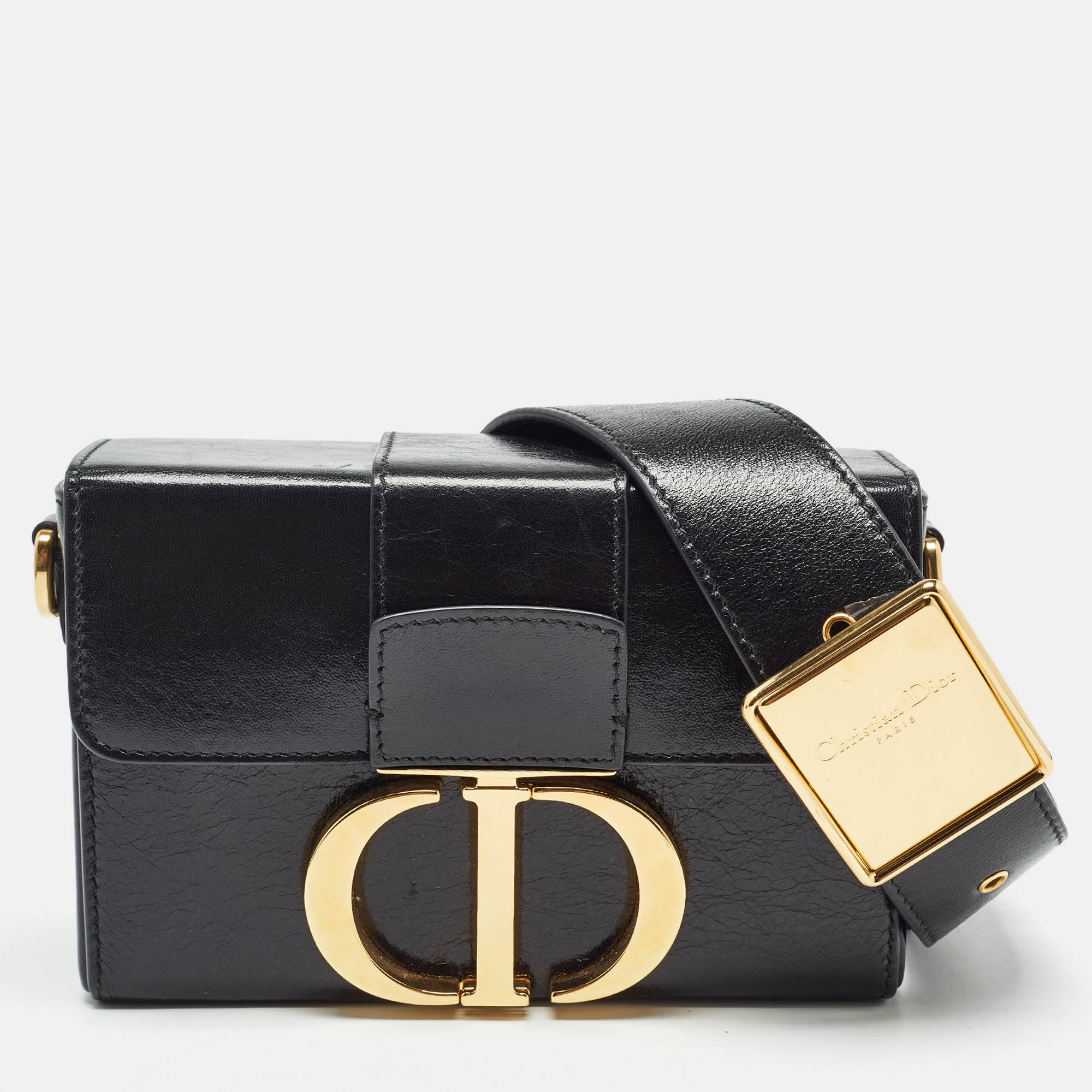 

Dior Black Glossy Leather 30 Montaigne Box Bag