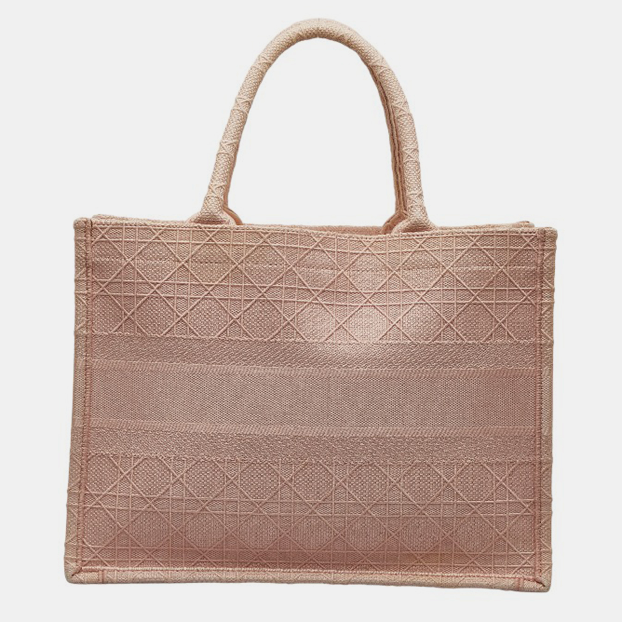 

Dior Pink Canvas Cannage Canvas Medium Book Tote Tote Bag