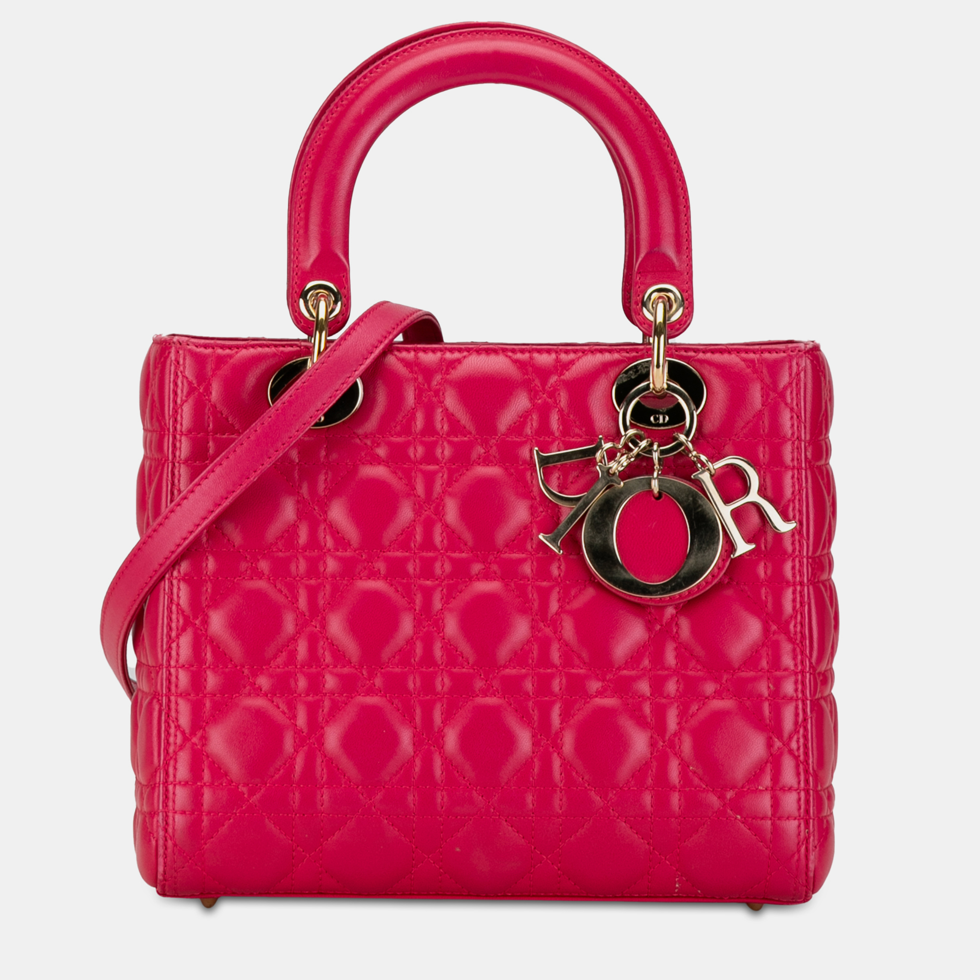 

Dior Medium Lambskin Cannage Lady Dior, Pink