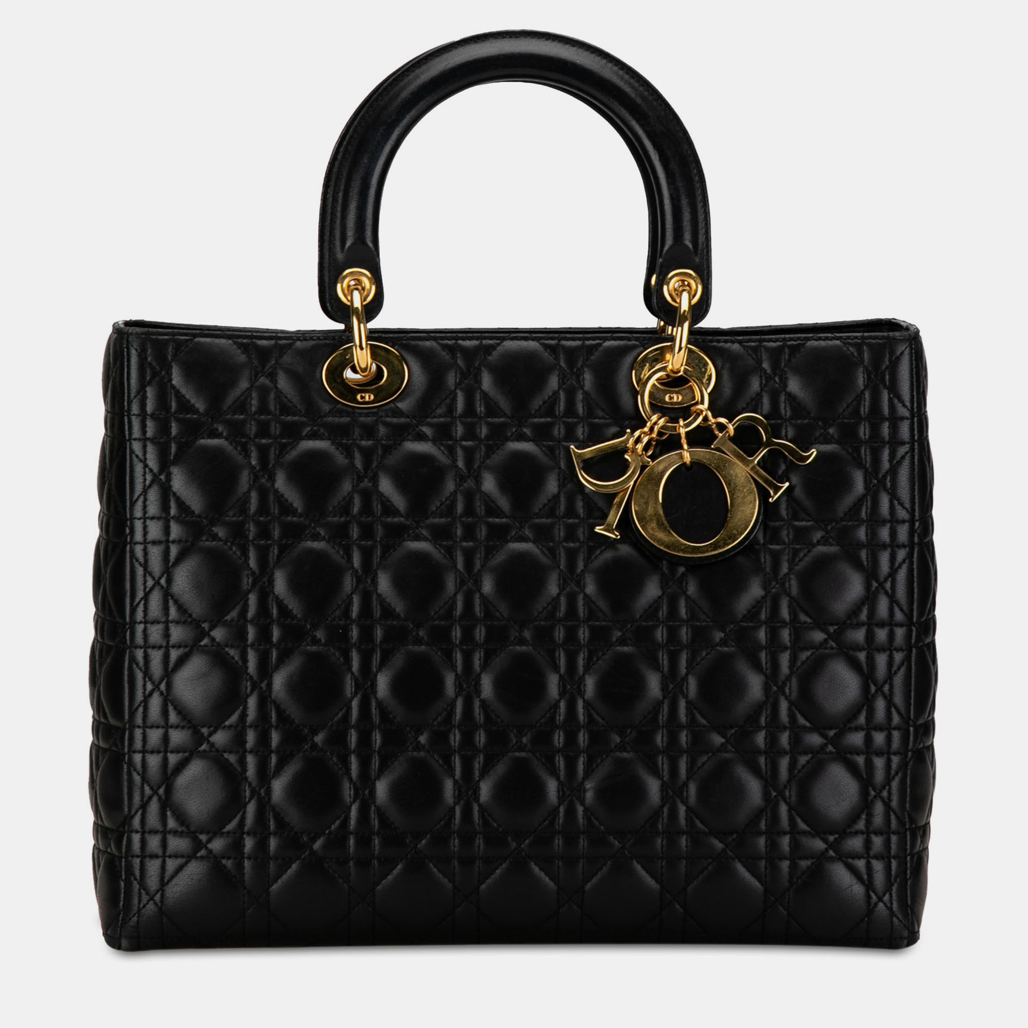 

Dior Large Lambskin Cannage Lady Dior, Black