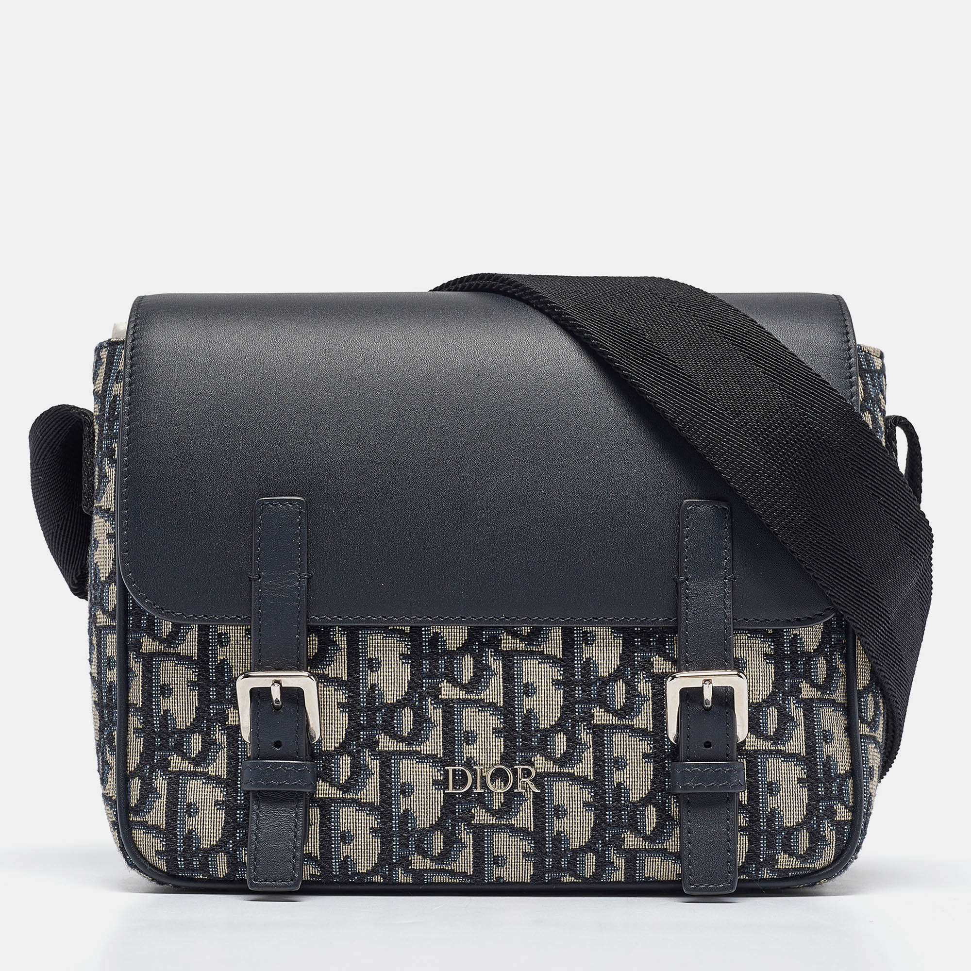 

Dior Navy Blue Oblique Canvas and Leather Kid Messenger Bag