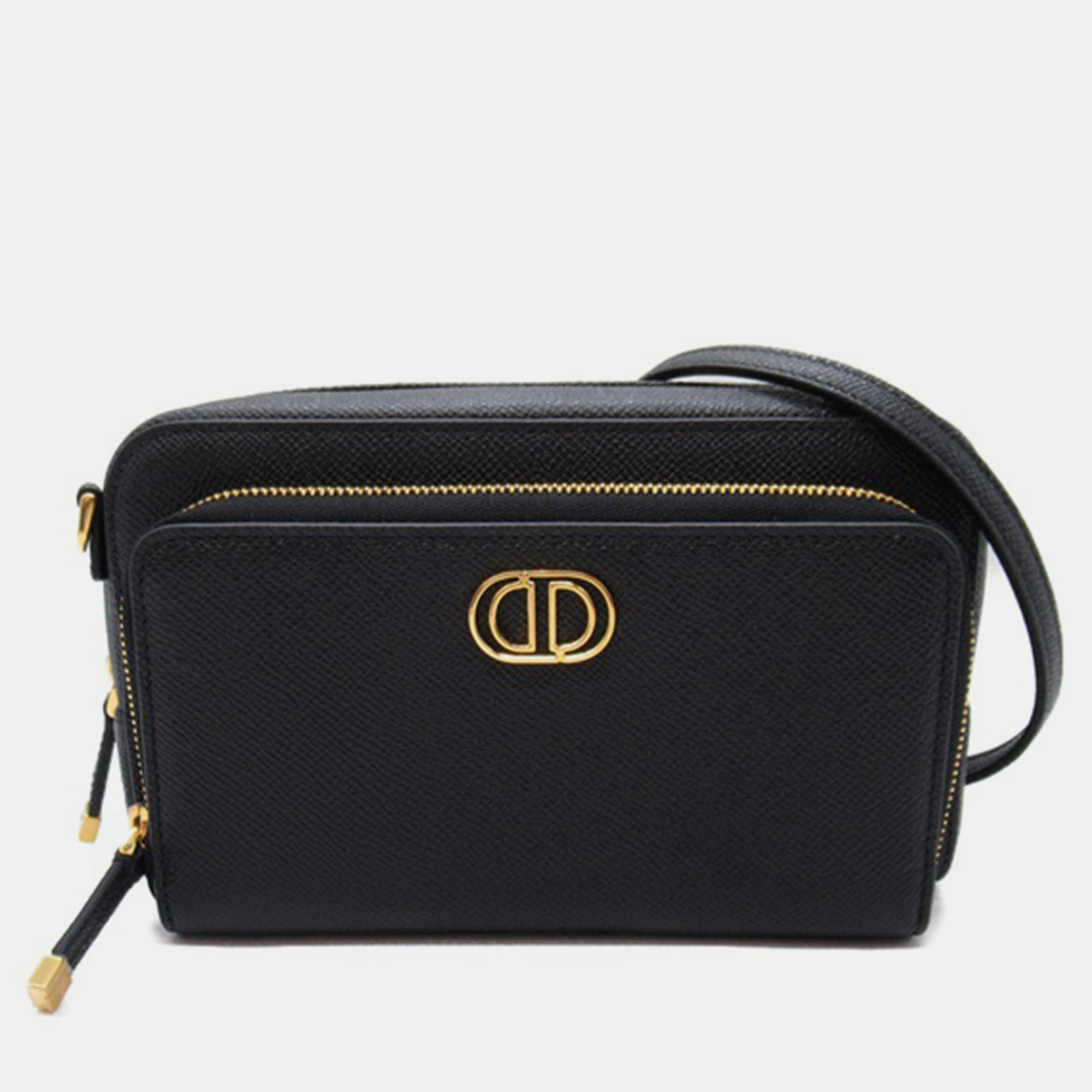 

Dior Black Leather Caro Double Pouch Shoulder Bag