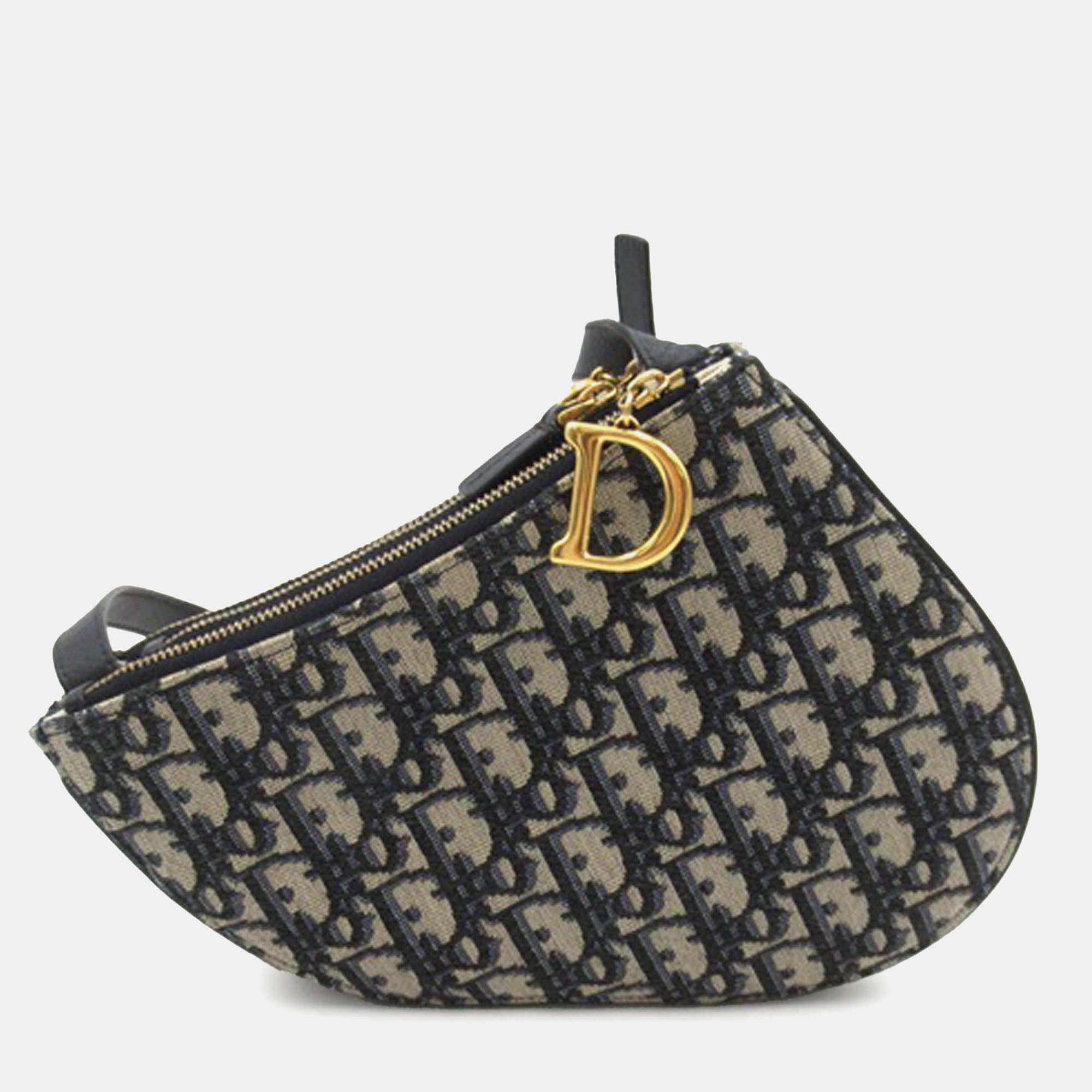 

Dior Oblique Canvas Saddle Pouch With Strap, Blue