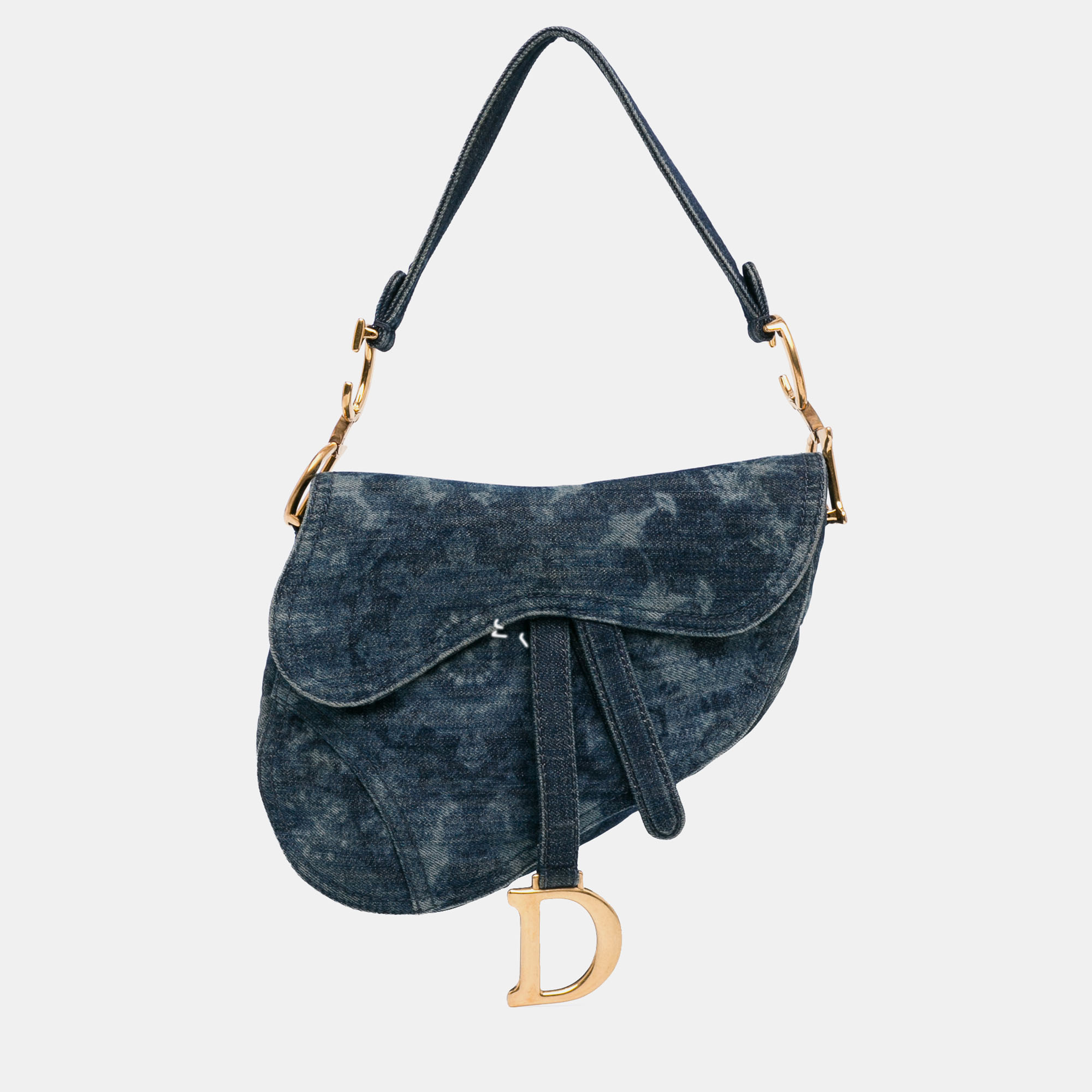 

Dior Medium Tie Dye Printed Denim Saddle Bag, Blue