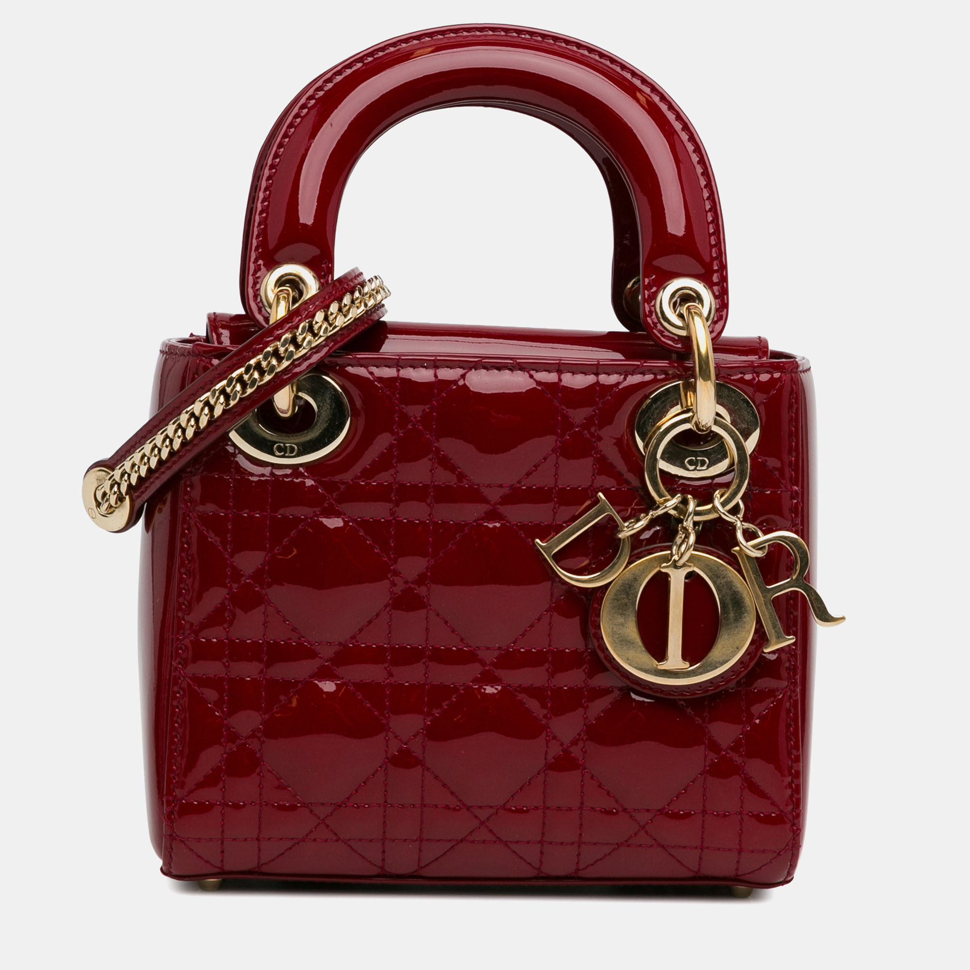 

Dior Mini Patent Cannage Lady Dior, Red