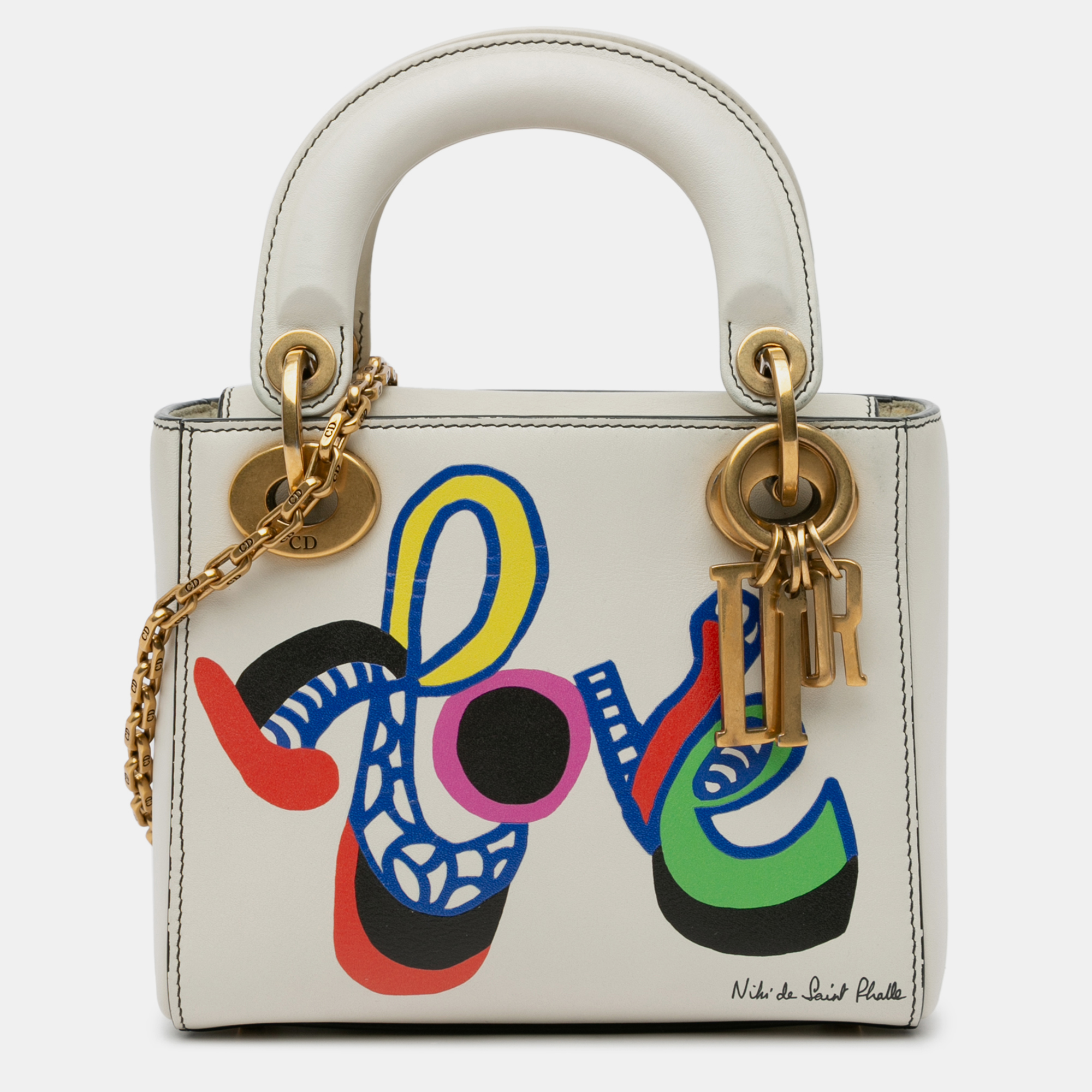 

Dior Mini Lady Dior Niki Saint Phalle Bag, White