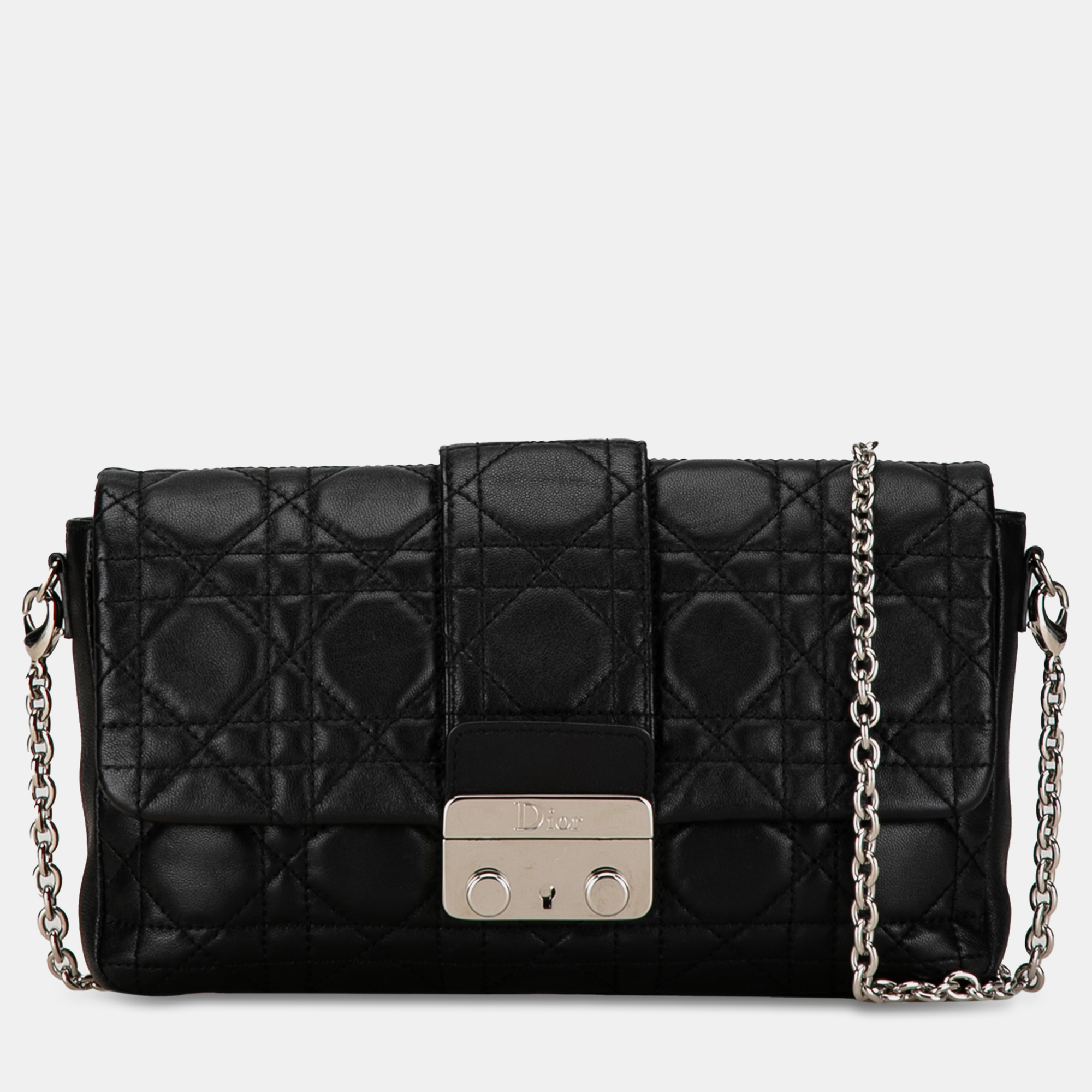 

Dior Lambskin Cannage New Lock Pouch, Black