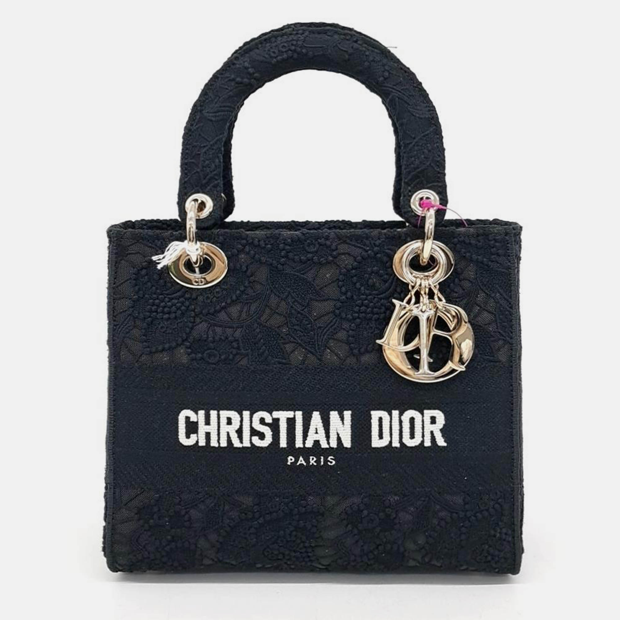 

Dior Black Mesh Lady D-Lite Medium HandBag