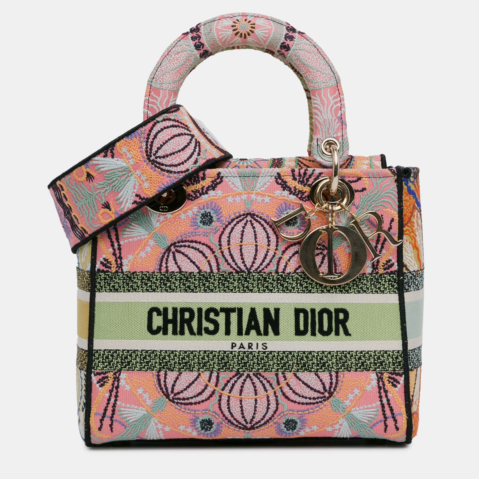 

Dior Medium Embroidered In Lights Lady D-Lite, Pink