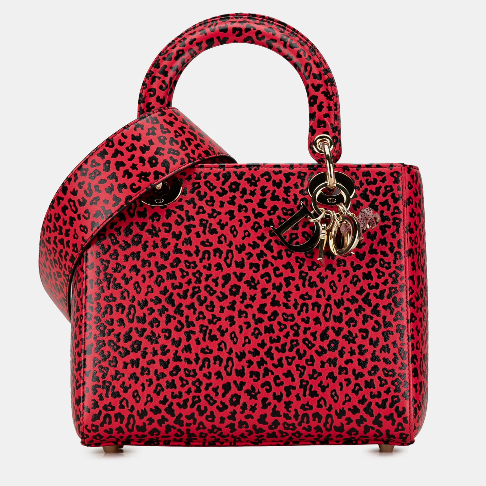 

Dior Medium Calfskin Leopard Print Lady Dior, Pink