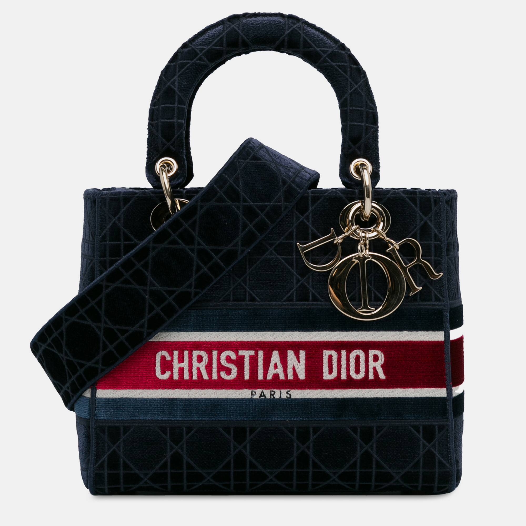

Dior Medium Velvet Cannage Lady D-Lite Bag, Blue