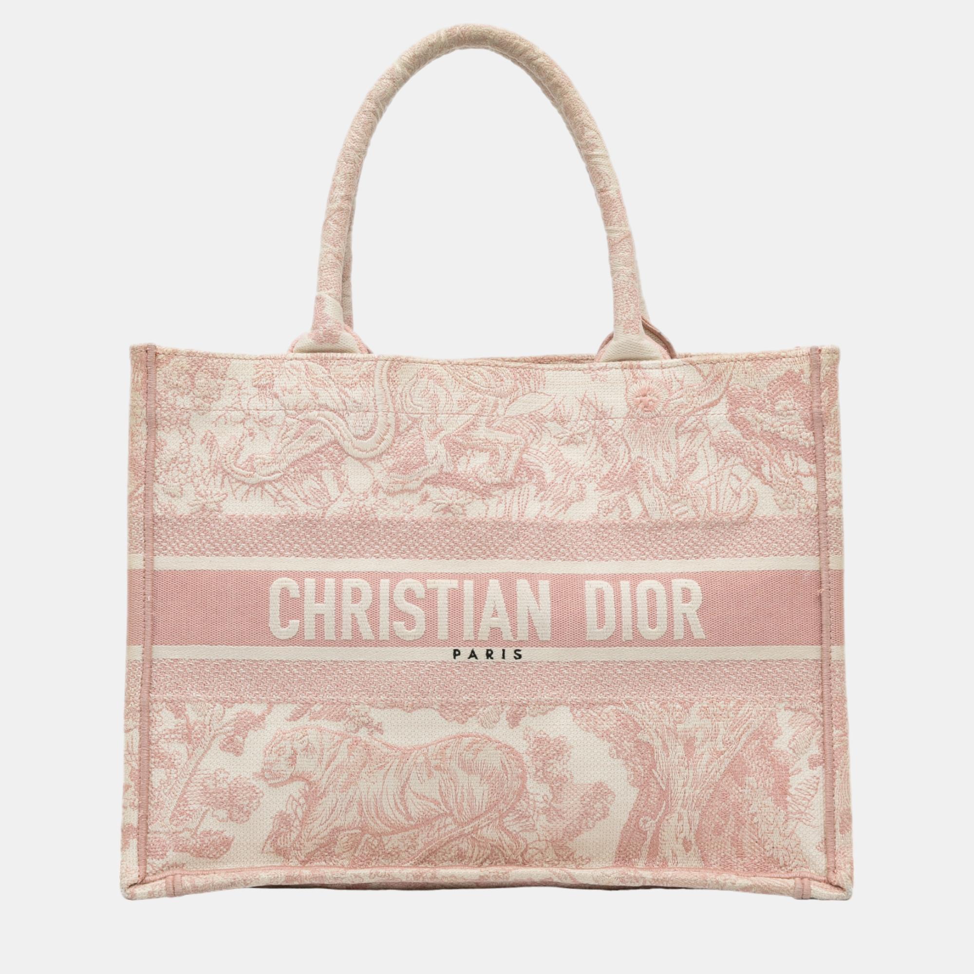 

Dior Pink Medium Toile de Jouy Book Tote