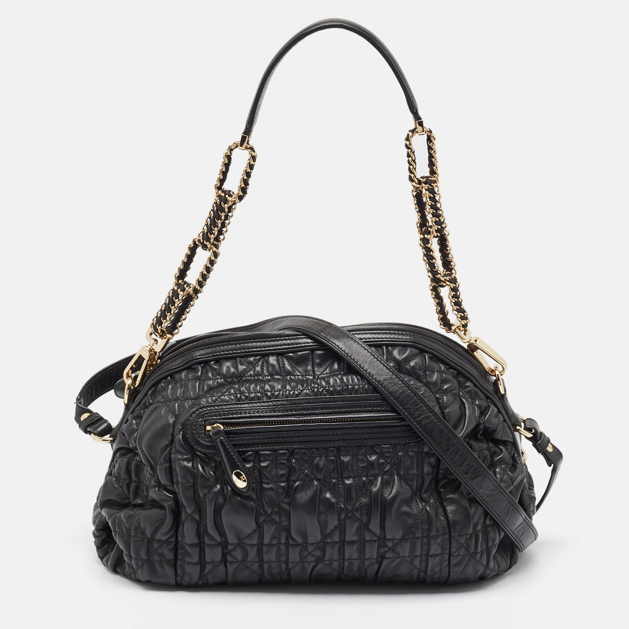 

Dior Black Cannage Gaufre Leather Delices Shoulder Bag