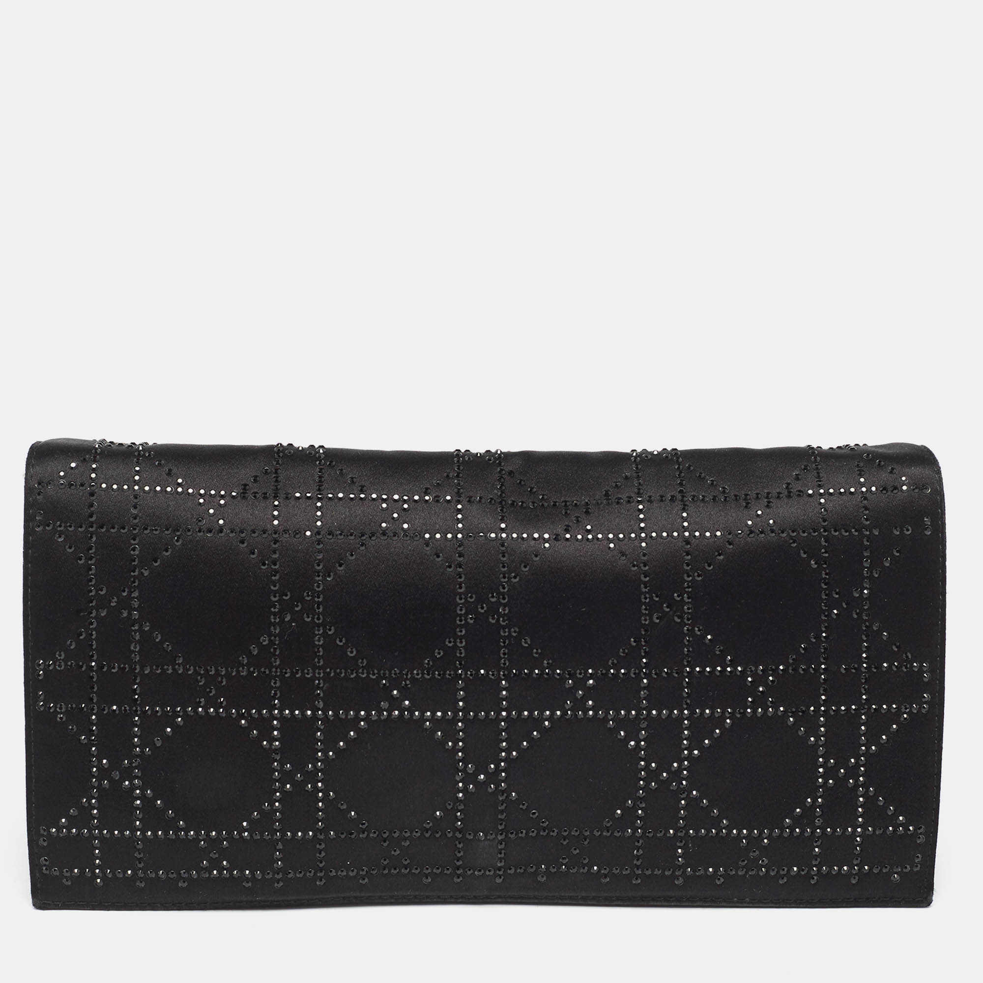 

Dior Black Cannage Satin Lady Dior Clutch