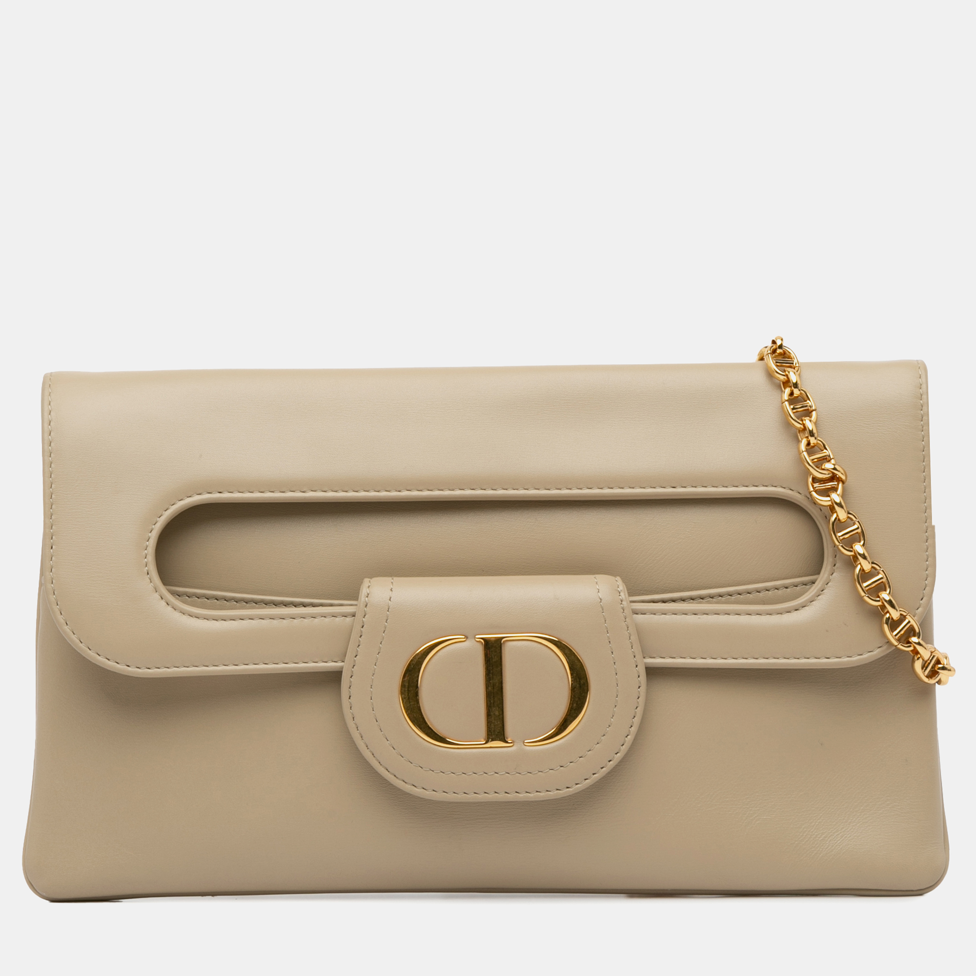 

Dior Medium Dior Double Chain Bag, Beige