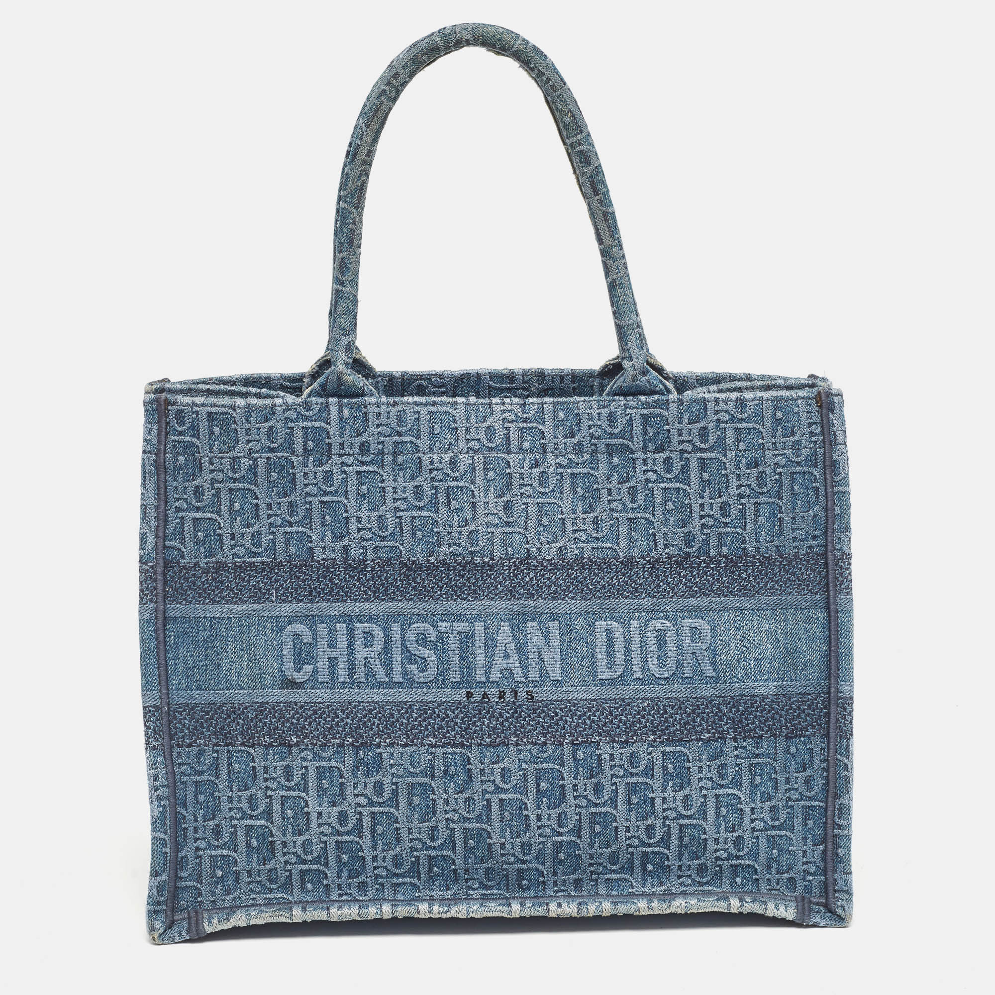 

Dior Blue Oblique Denim  Book Tote