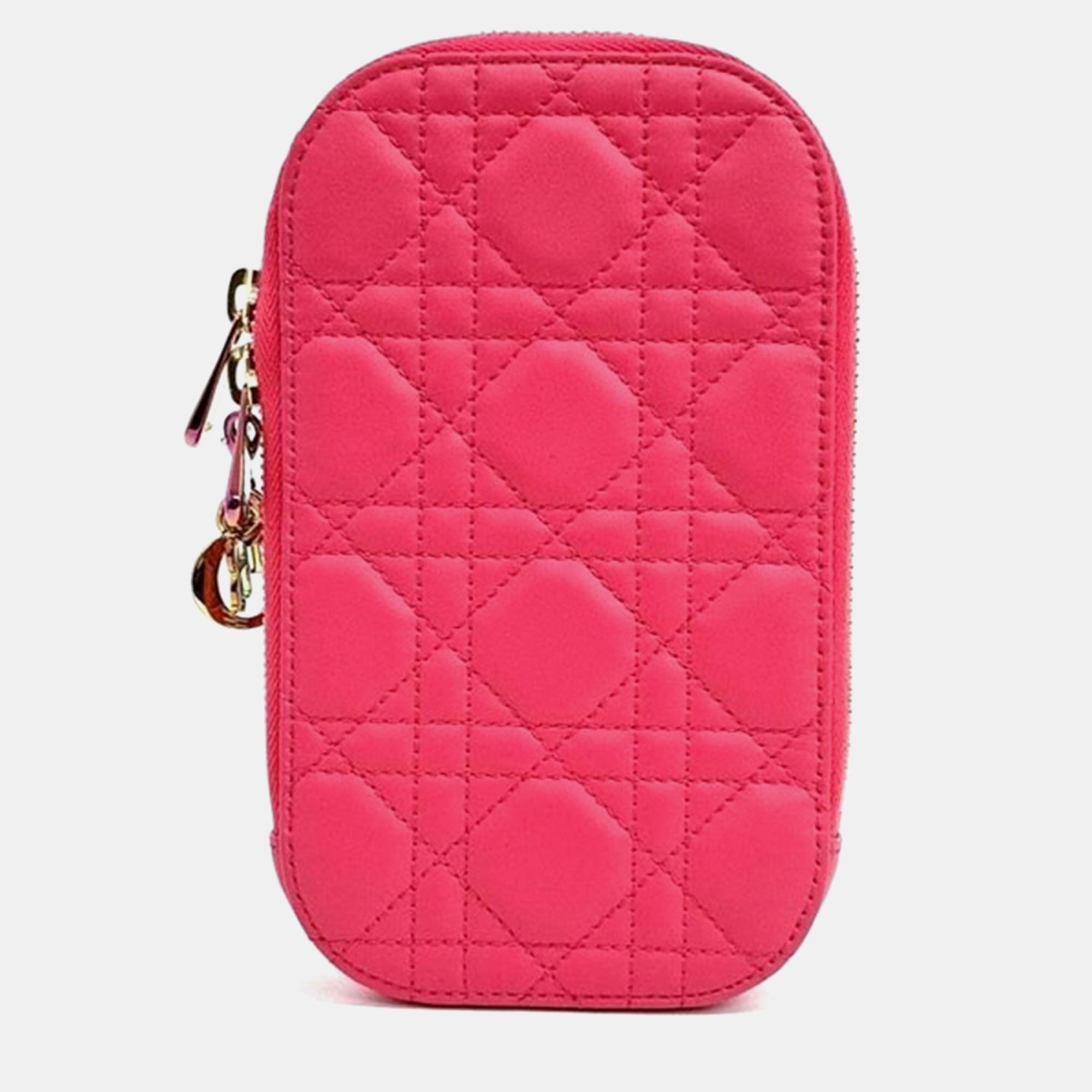 Pre-owned Dior Christian  Phone Holder Crossbody Bag In Pink