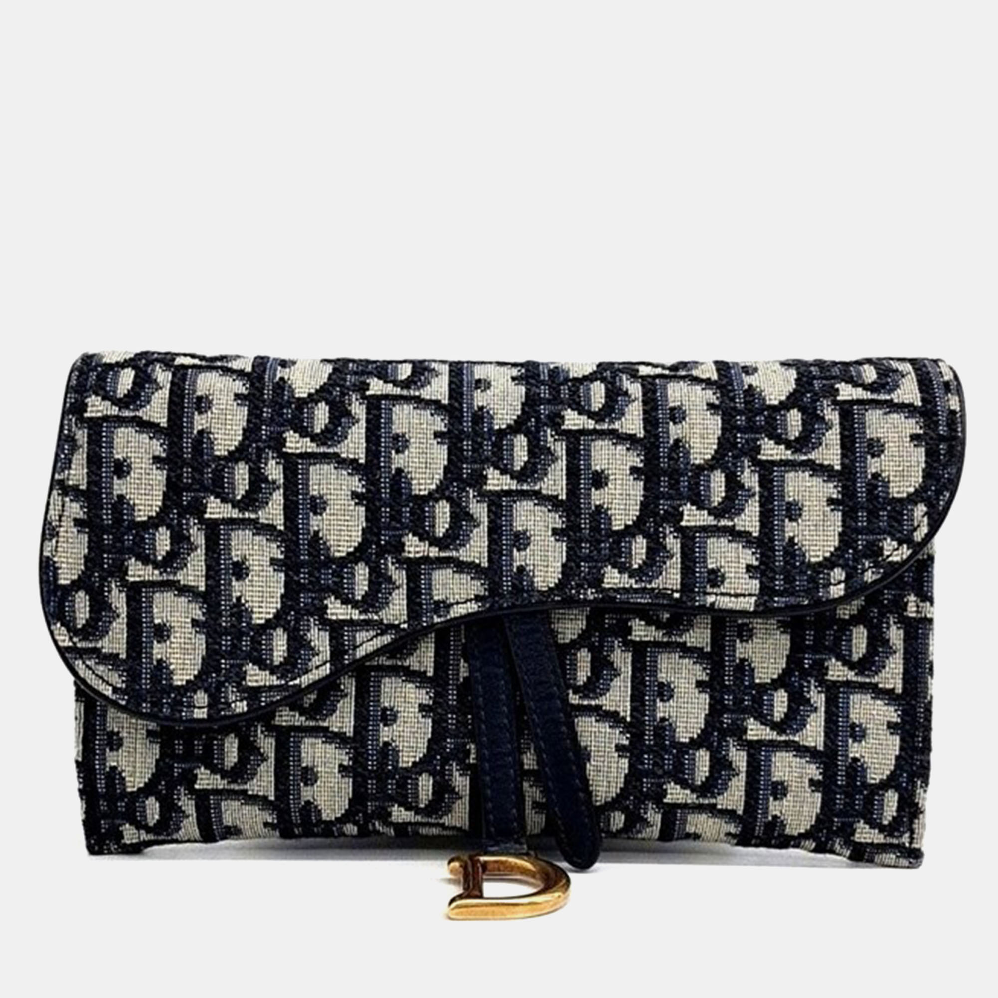 

Christian Dior Oblique Saddle Chain Crossbody Bag, Navy blue